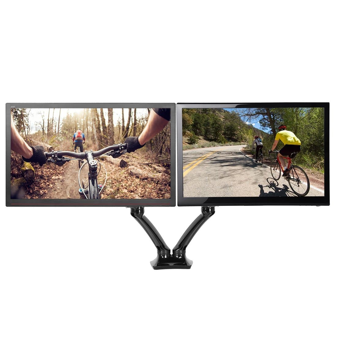 Loctek Full Motion Gas Spring Dual Monitor Arm Desk Mounts Stand for 10 to 27 inches