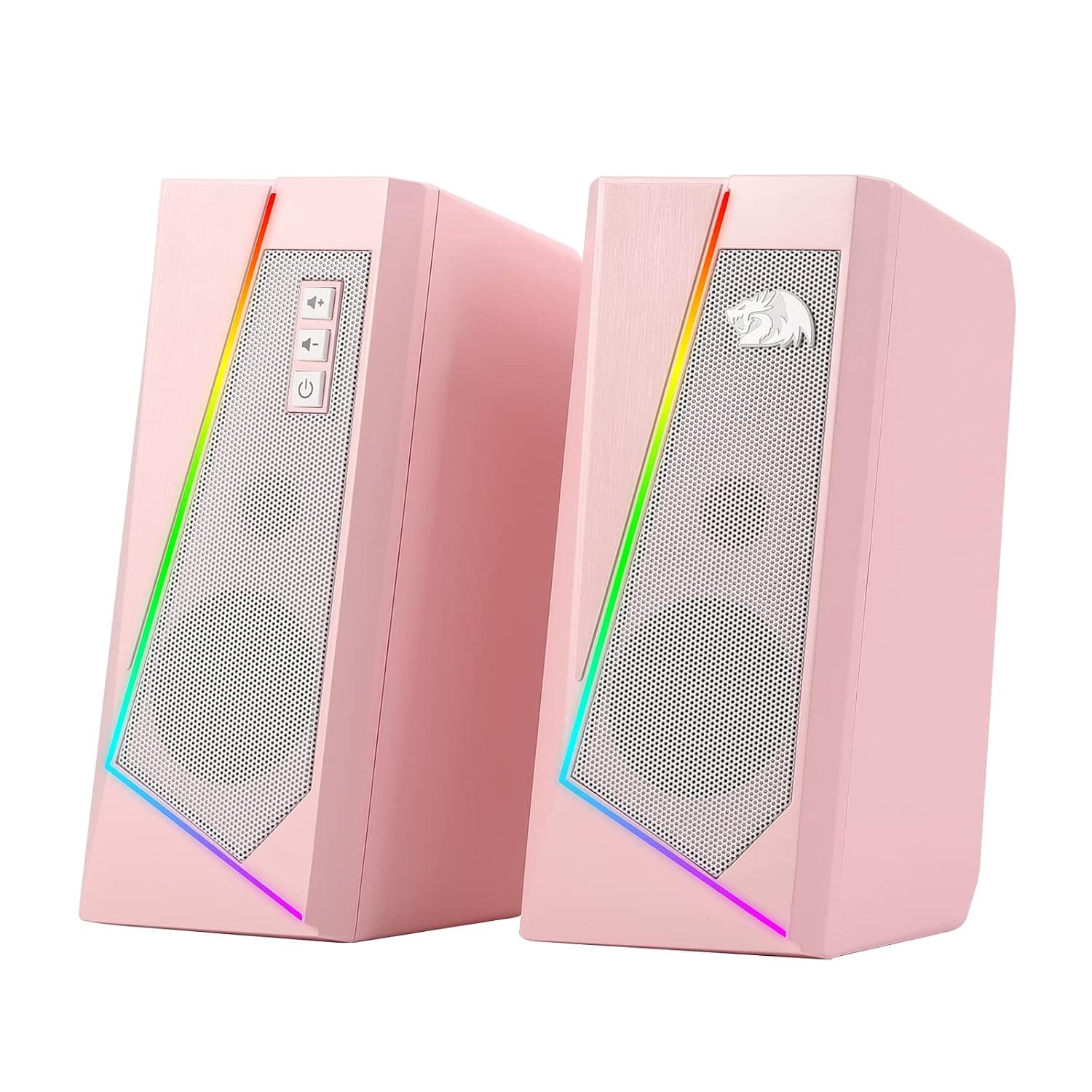 Redragon GS520 RGB Desktop Speakers, 2.0 Channel PC Computer Stereo Speaker with 6 Colorful LED Modes, Enhanced Sound and Easy-Access Volume Control, USB Powered w/ 3.5mm Cable