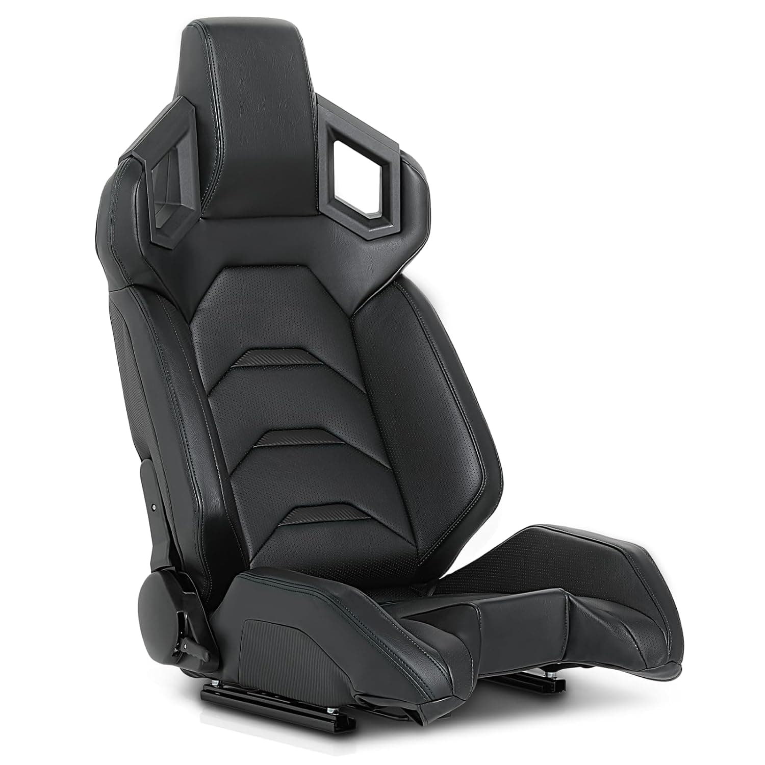 Magshion Racing Seat with Slider for Racing Wheel Simulator Stand Cockpit, PU Leather Universal Driving Simulator Racing Bucket Seat Fit Most Racing Simulator Cockpits (Black)