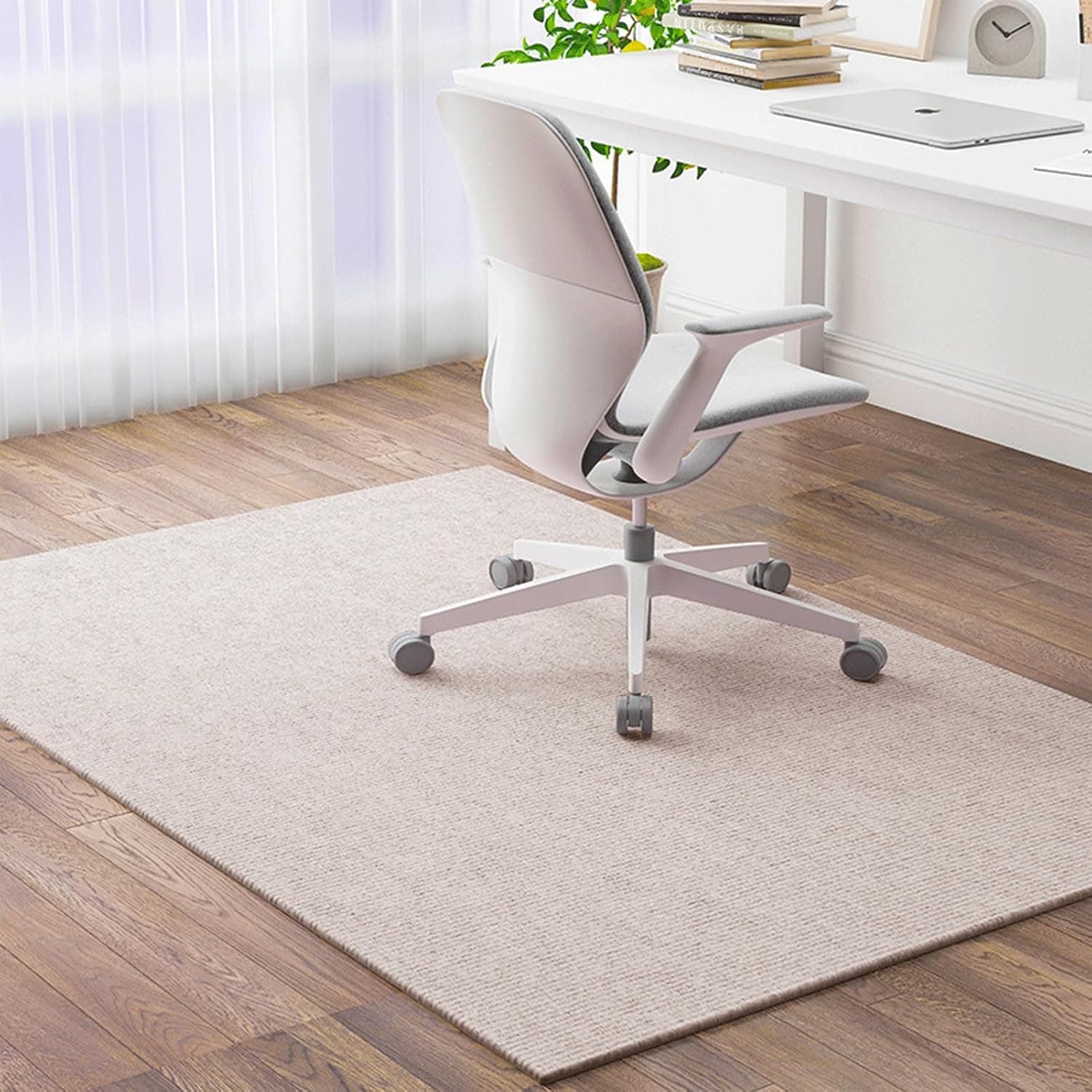 Desk Chair Mat for Hard Floors Beige 100 * 120cm Floor Protection Mat for Laminate and Carpet Office Chair Underlay for Parquet Gaming Office Chair Mat Carpet Floors Protection Office Chair