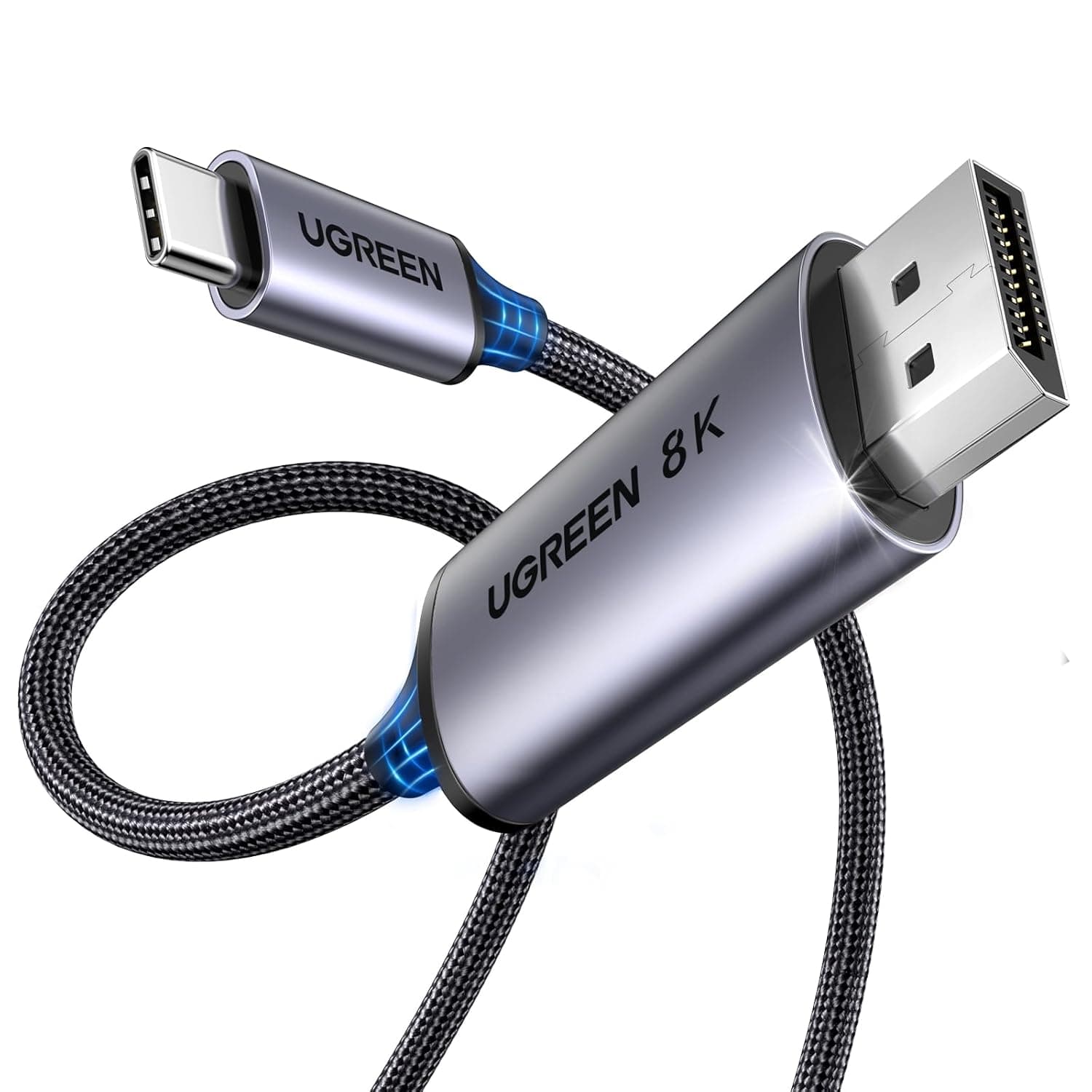 UGREEN Bidirectional USB C to DisplayPort Cable 8K@60Hz 4K@240/144/120Hz,2M | Thunderbolt 5/4/3 Type C DP 1.4 Adapter,1440P@360Hz,HDR,G-Sync,For MacBook Pro/Air M5 M4,Mac Mini/Neo,iPad,XPS,iPhone,Galaxy