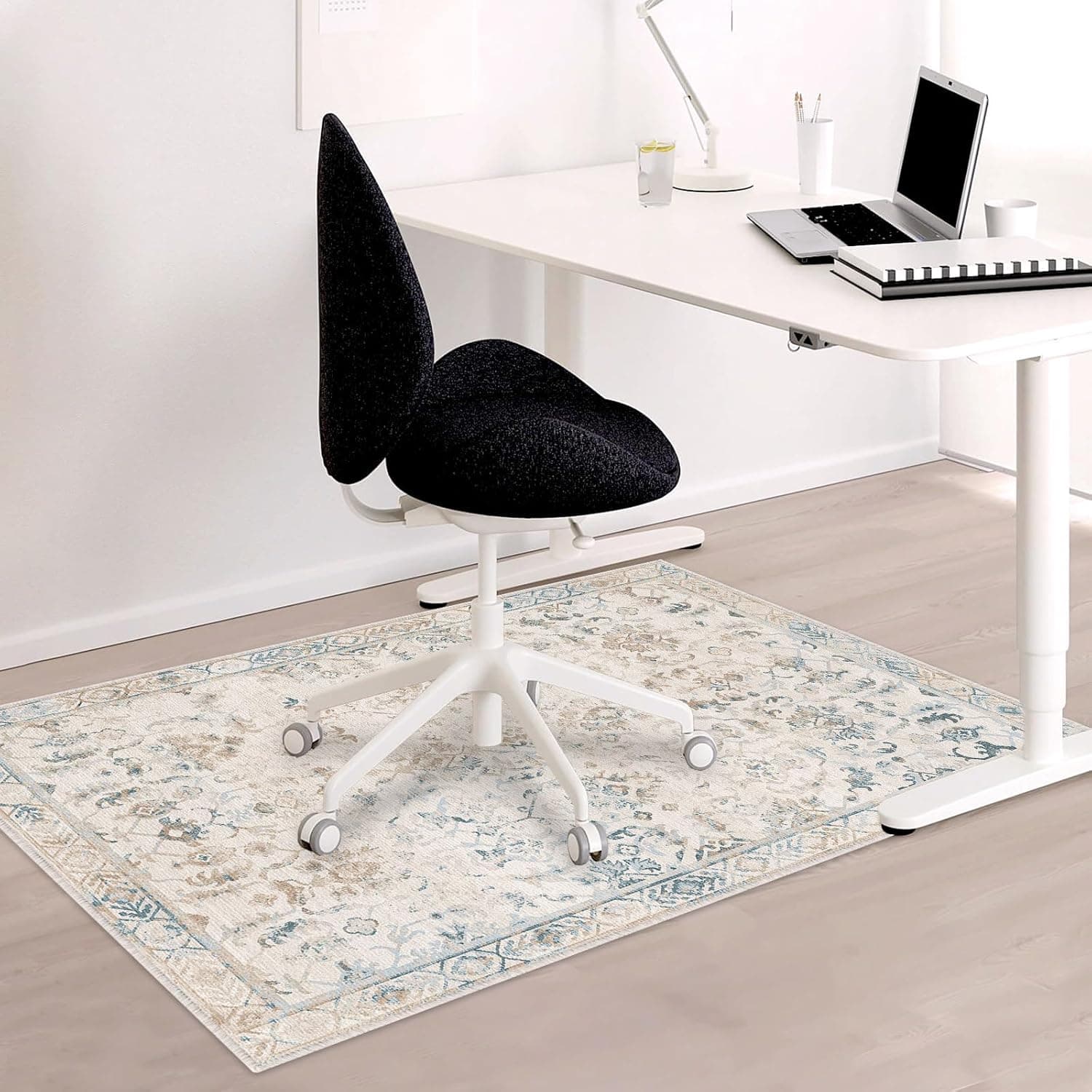 Office Chair Mat for Hardwood Floor, 120x90 cm Chair Mat Non Slip for Hardwood Floor & Tile Floor, Rectangle Office Rugs for Rolling Chairs, Desk Floor Mat (Dusty Blue, 120x90 cm)
