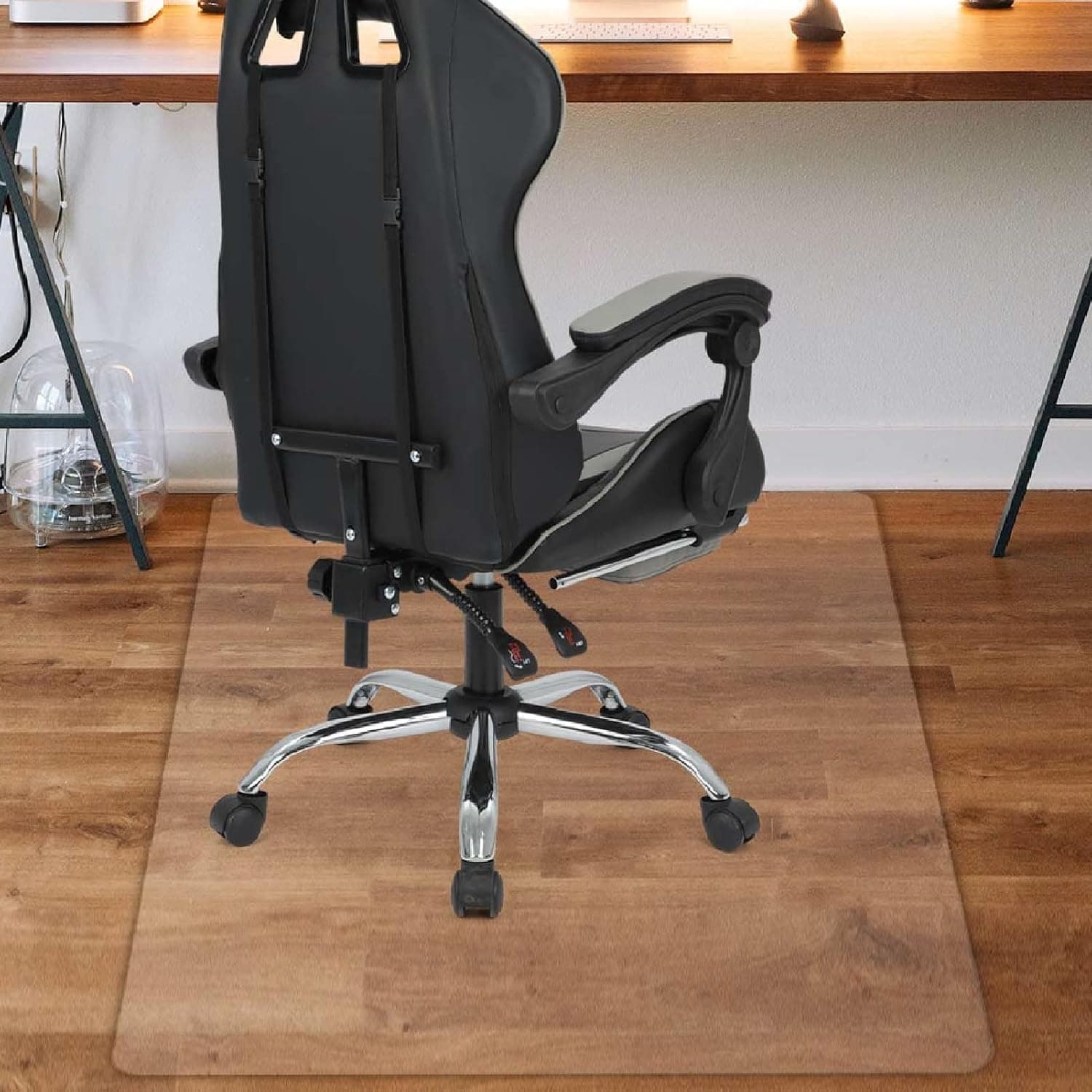 AllRight Office Chair Mat Clear PVC Vinyl Desk Mat 90cm x 120cm Transparent Plastic Floor Protector Mat Non-Slip Hardwood Floor Mats for Hard Floor (Transparent Rectangle)