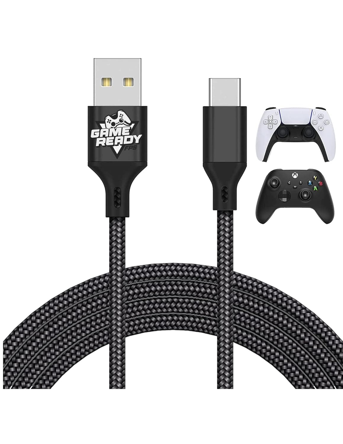 GameReadyFPS Gaming USB C to USB A 10ft Cable. Made for Low Latency and Fast Charging Gaming on PS5,Xbox, and PC