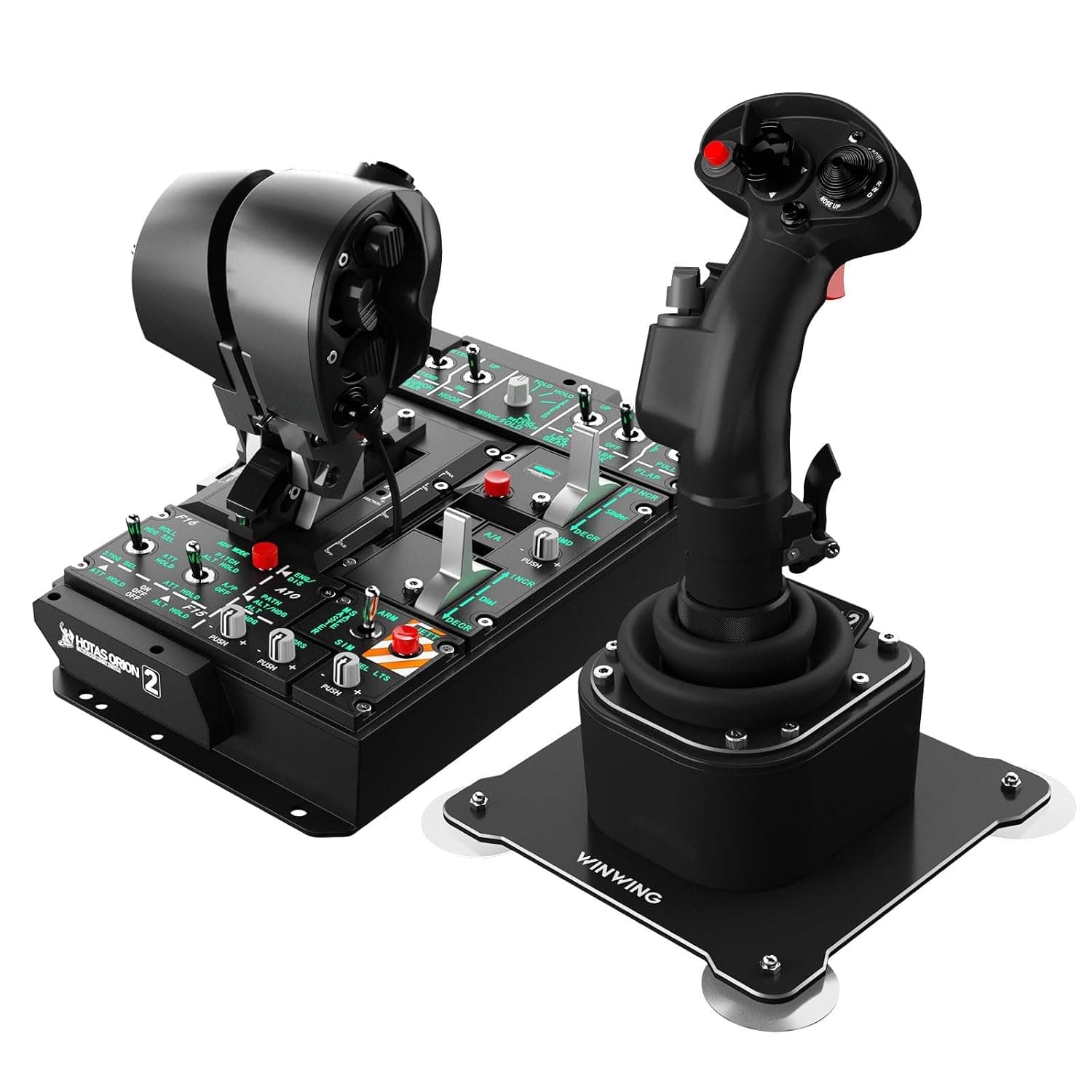 WINWING Orion2 HOTAS NavyAce : Advanced Simulation, Rich Controls, Precision Alloy Molding, 16-bit Sensor, CNC Throttle Grip, Independent MCU Joystick, Compatible with Major PC Games