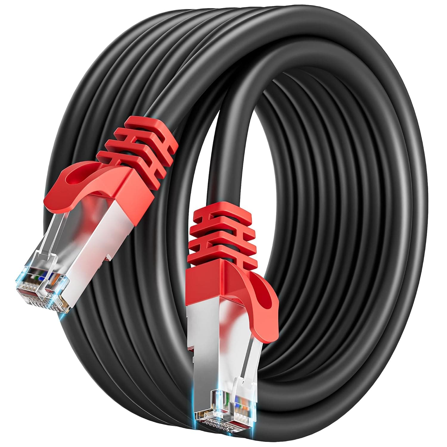 Soibke Cat 7 Ethernet Cable 3m High Speed Internet Network Cable Shielded | Lan Cable 3 Meters 10Gbps 600MHz SFTP RJ45 Gigabit Black Patch Cord for Switch Modem
