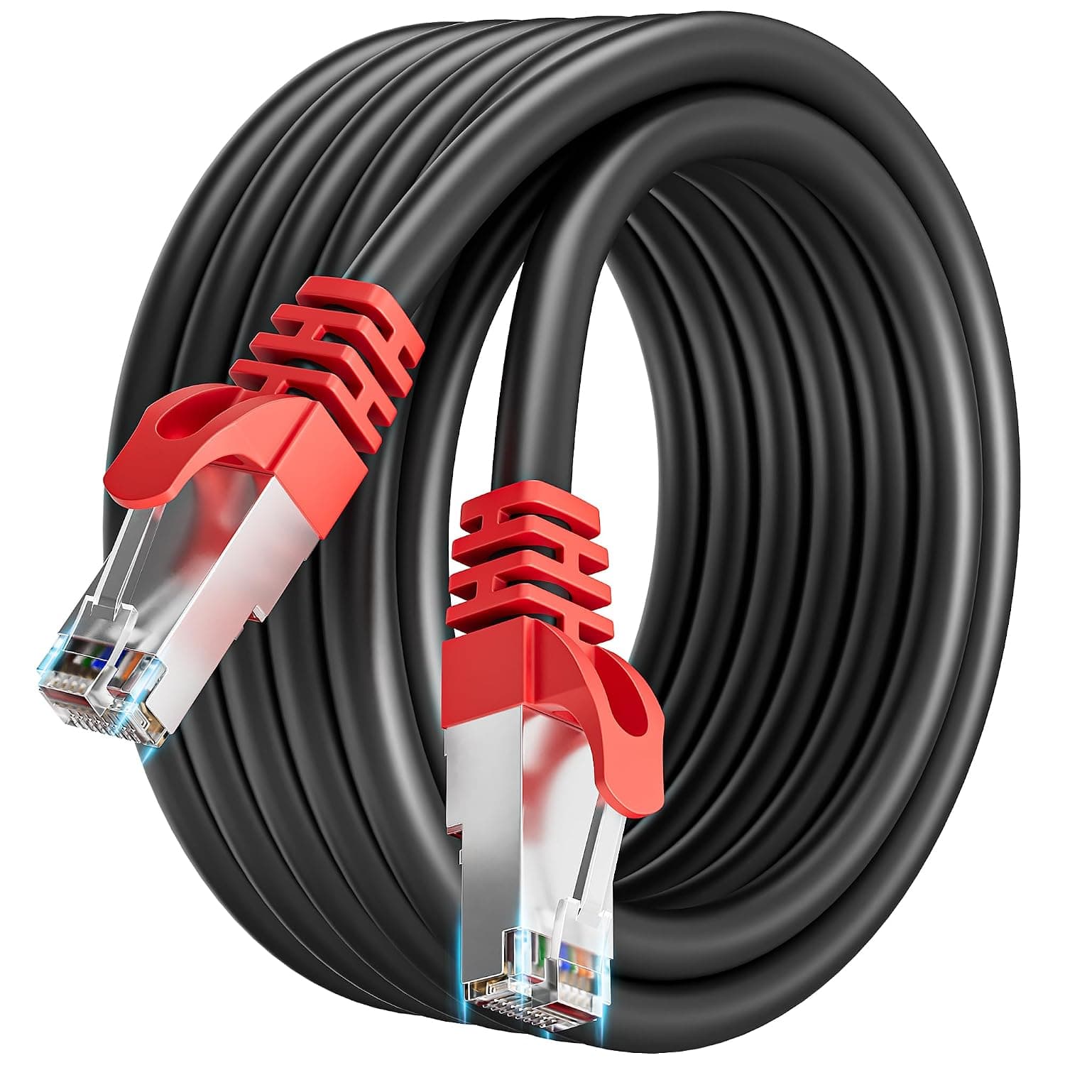 Soibke Cat 7 Ethernet Cable 3m High Speed Internet Network Cable Shielded | Lan Cable 3 Meters 10Gbps 600MHz SFTP RJ45 Gigabit Black Patch Cord for Switch Modem