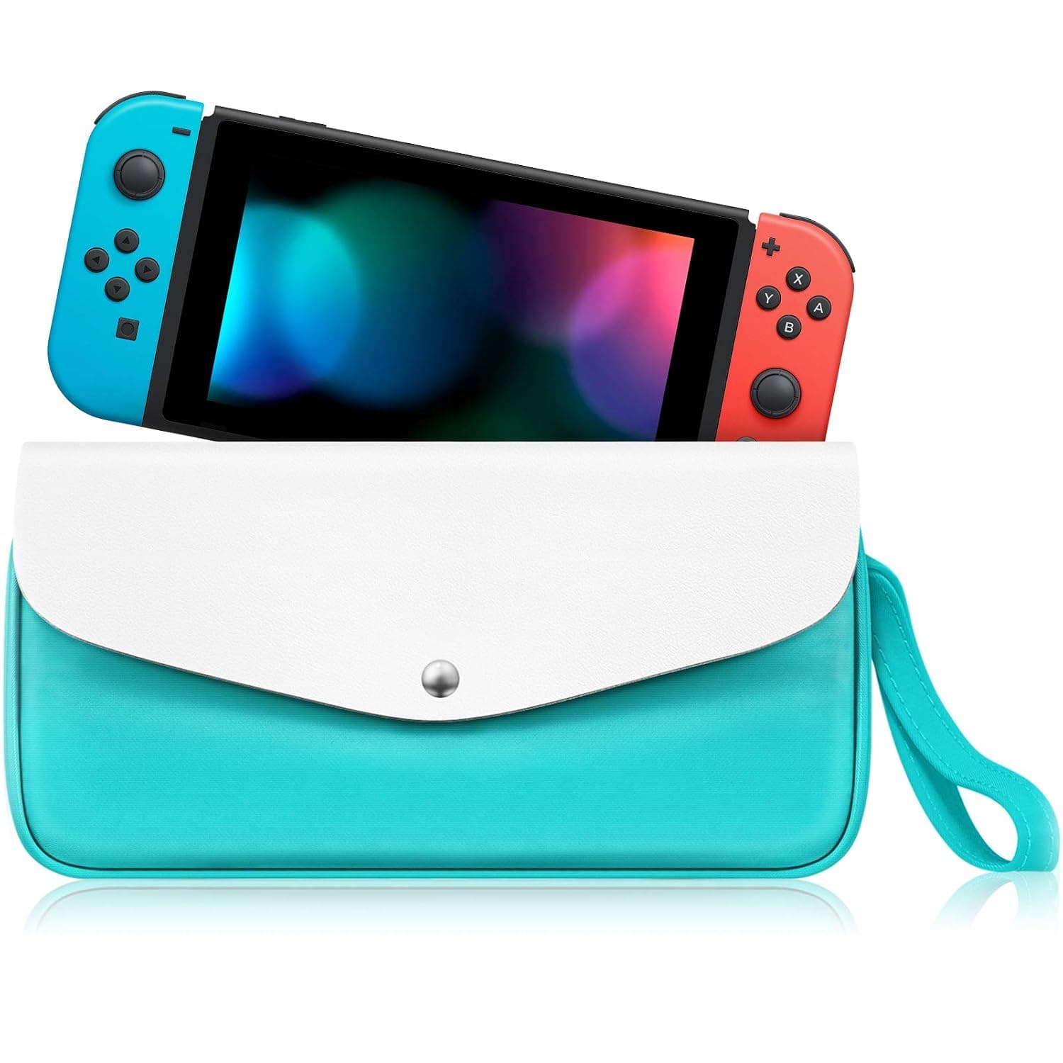 Fintie Carrying Case for Nintendo Switch OLED Model 7.0"/Switch 6.2" - Portable Travel Bag Protective Sleeve Pouch with Game Card Slots & Large Pocket for Switch and Accessories, Turquoise
