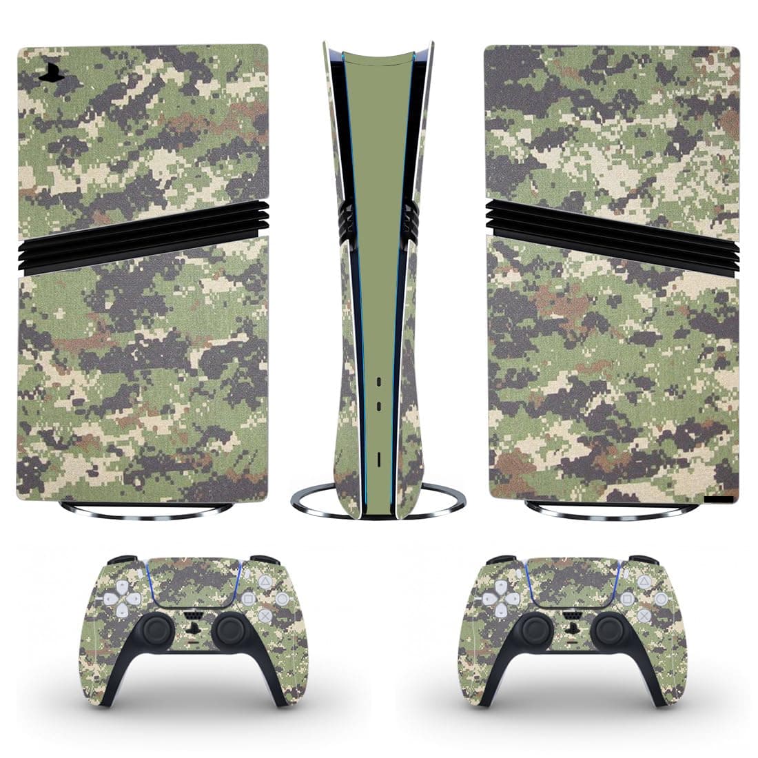 Generic Camouflage Protective Skin Cover For PS5 Pro Digital Edition, PVC Gaming Skin Decal, Scratch Resistant