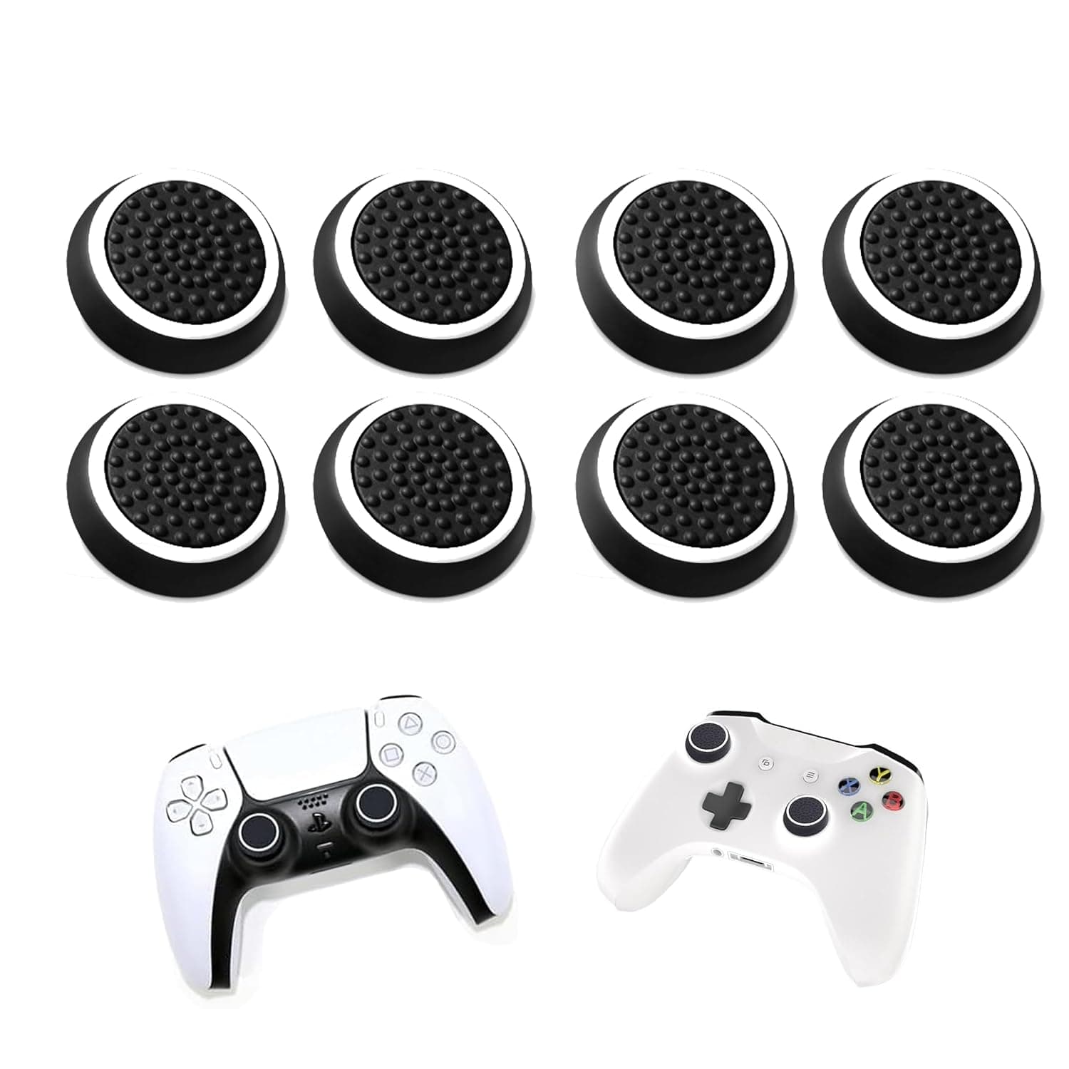 8 x Pro Thumb Grips Caps compatible with PS3 / PS4 / PS5 / XBOX ONE 360 Joystick Controller