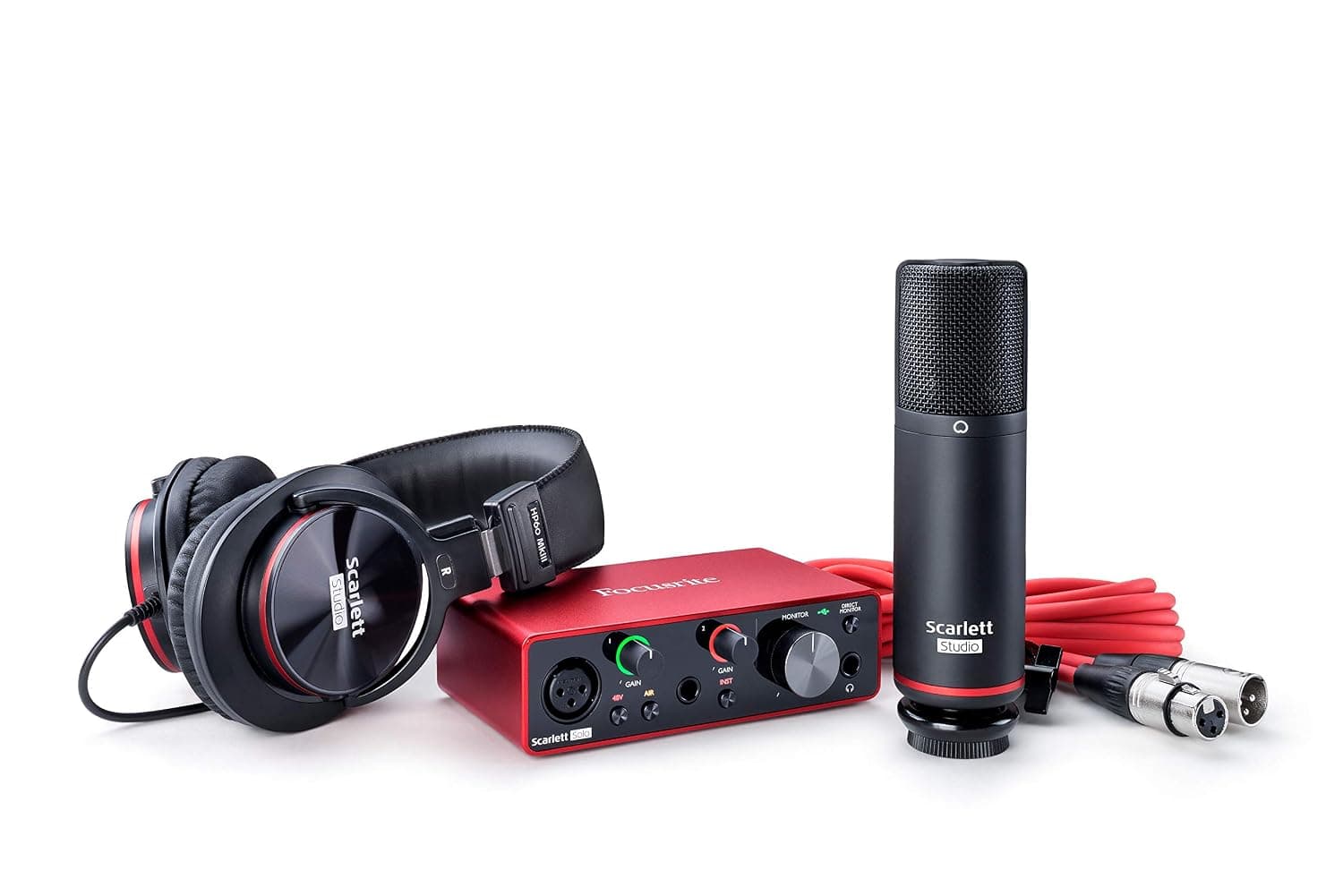 Focusrite Scarlett Solo Studio 3rd Gen USB Audio Interface Bundle for the Guitarist, Vocalist or Producer with Condenser Microphone and Headphones for Recording, Songwriting, Streaming and Podcasting