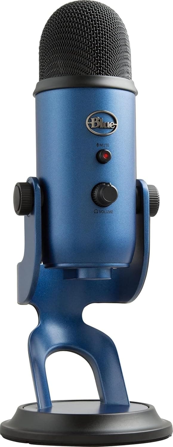 Logitech G Blue Yeti USB Microphone for Recording, Streaming, Gaming | Podcasting on PC and Mac, Condenser Mic for Laptop or Computer with Blue VO!CE Effects, Adjustable Stand - Blue