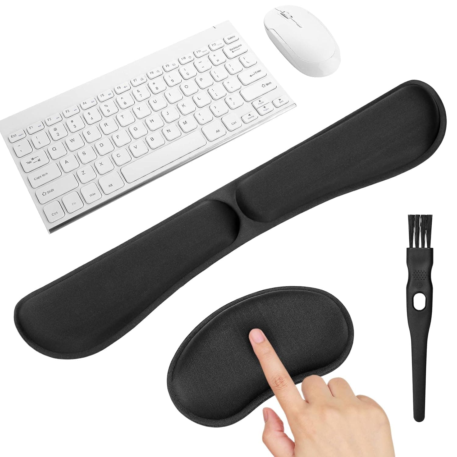 Wrist Rest for Keyboard and Mouse Memory Foam Wrist Rest Keyboard Mouse Pad Ergonomic Wrist Pad Wrist Rest with Dust Brush Wrist Support Gel Cushion Pad for Mouse Laptop