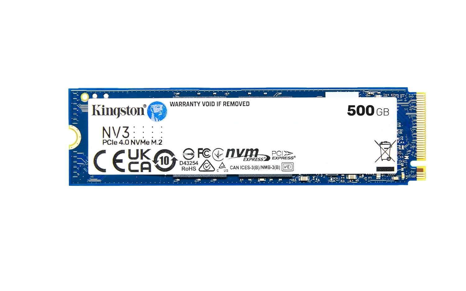 Kingston NV3 NVMe PCIe 4.0 Internal SSD 500GB M.2 2280-SNV3S/500G