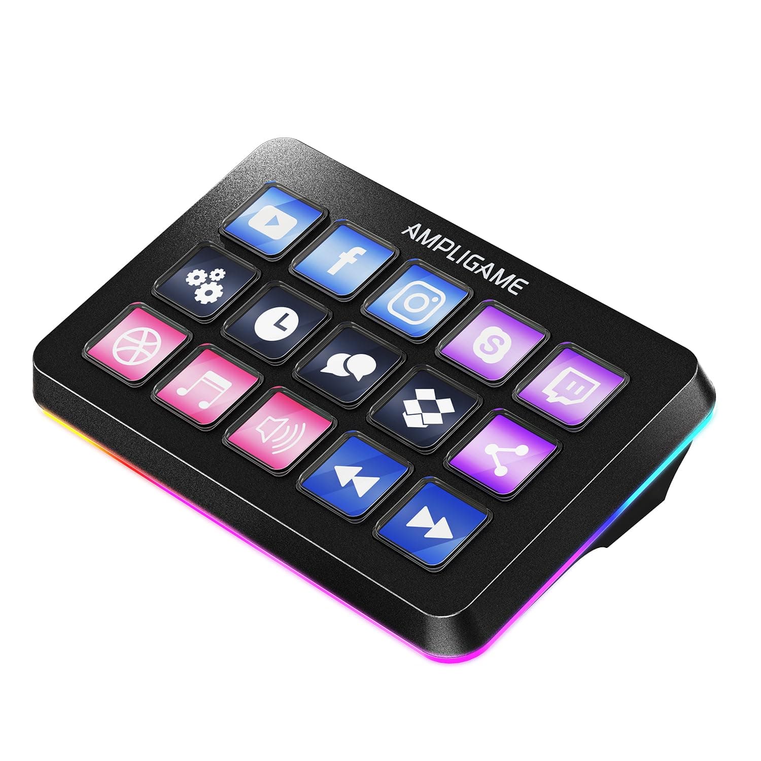 FIFINE D6 Streaming Controller Macro Keyboard | 15 Customizable Keys for Stream, Gaming, Podcast. Keypad Compatible with Twitch, OBS, YouTube, Streamlabs. for Mac And PC.
