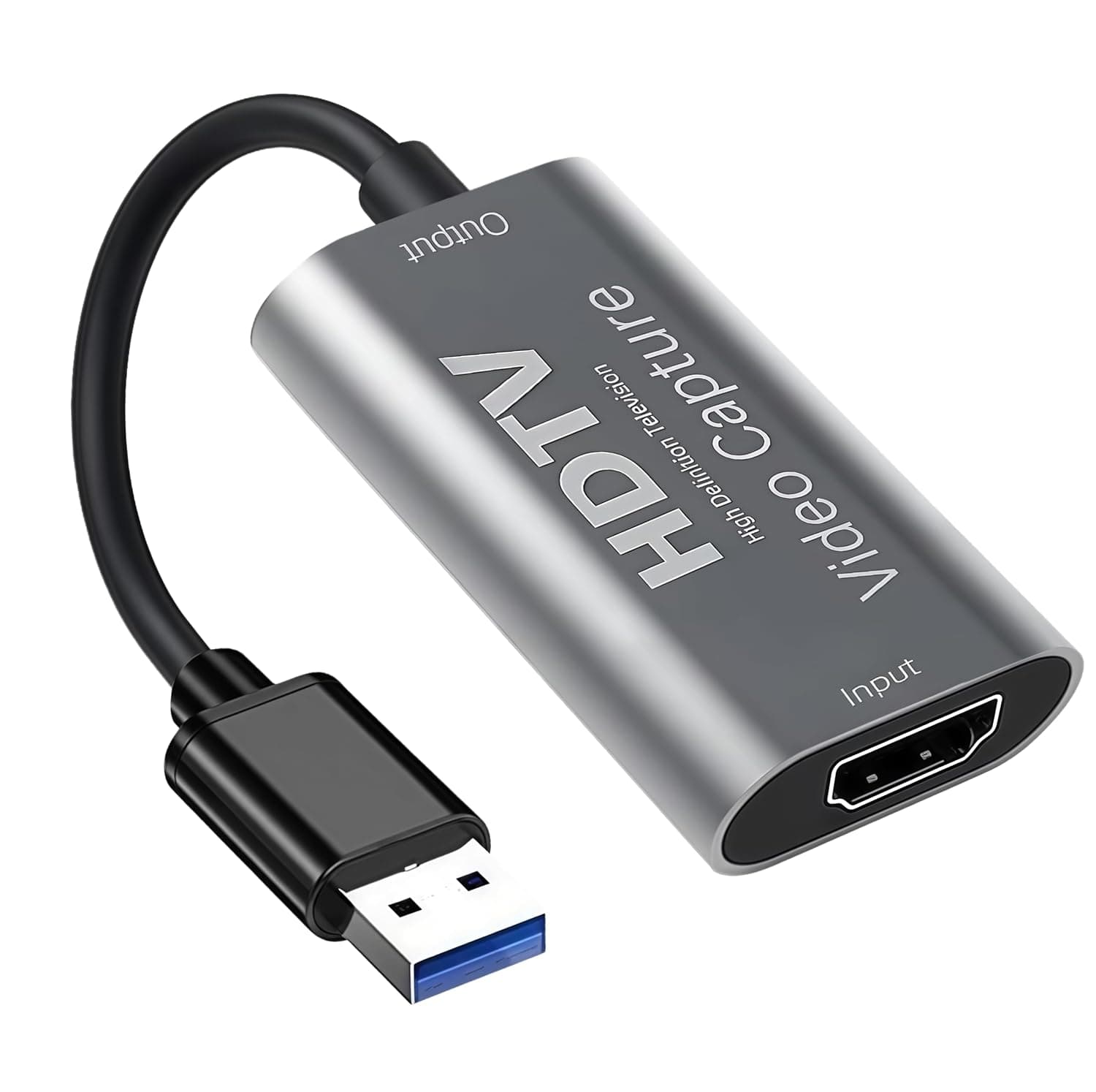 Video Capture Card, 4K HDMI to USB capture card, Full HD 1080p video capture device, HDMI Video Game Capture for OBS, Plug and Play, for Windows and Mac OS, Game and Recording, Calls