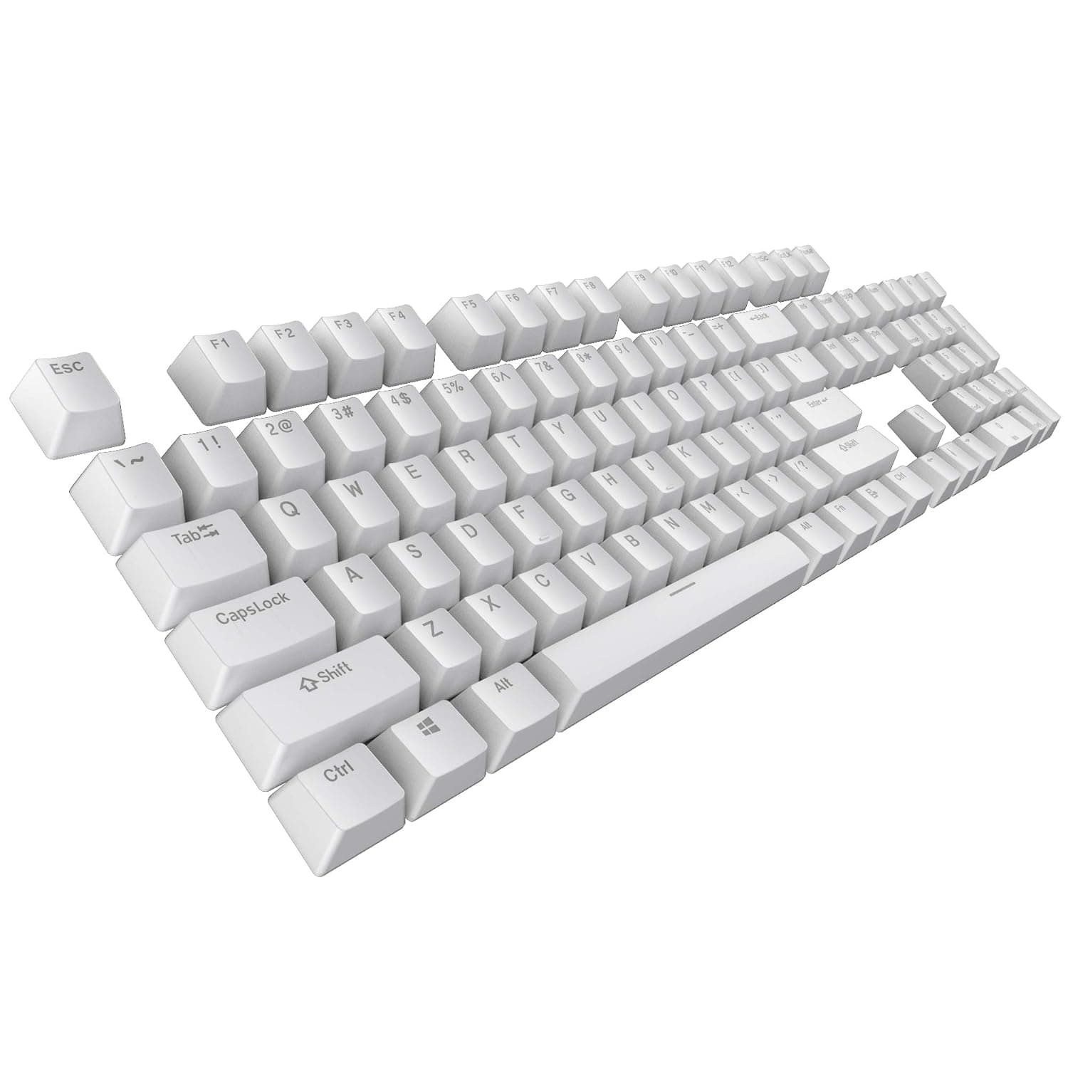 TECWARE US Layout (ANSI) White PBT Keycaps, for Mechanical Keyboards, Double shot, Full 111 Keys Set …