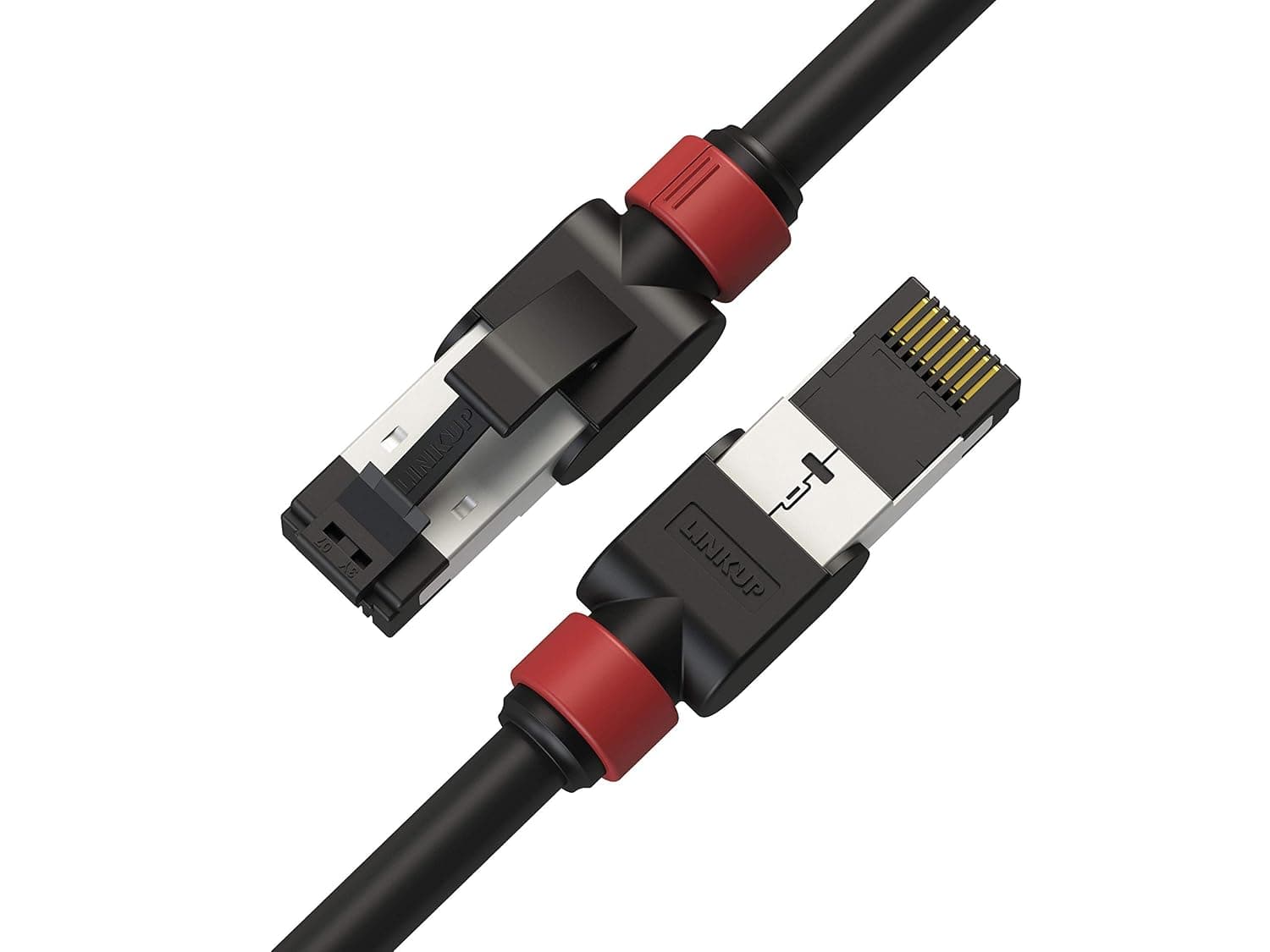 LINKUP - [Tested with DSX-8000 CableAnalyzer Cat7 Ethernet Cable -1 FT (1 Pack) 10G Double Shielded RJ45 S/FTP | Network Internet LAN Switch Router Game | High-Speed | 26AWG Black