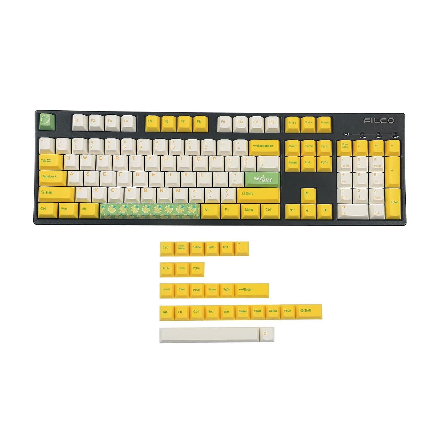 131 Cherry Profile Keycaps Dye Sub Lime Thick PBT Keycap Set for 104 TKL GK61 96 75 GMMK MX Keyboard