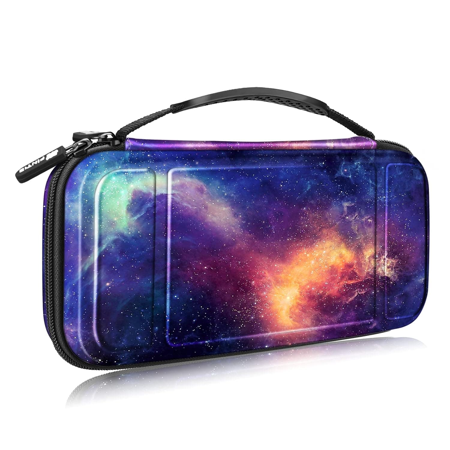 FINTIE Carrying Case for Nintendo Switch OLED Model 2021/Switch 2017 - [Shockproof] Hard Shell Protective Cover Travel Bag w/10 Game Card Slots for Switch Console Joy-Con & Accessories, Galaxy | [Shockproof] Hard Shell Storage with 10 Playing Card Holders, Travel Bag for Console and Accessories