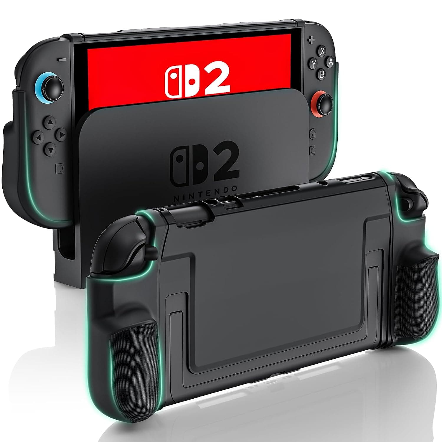 BHGift Grip Case for Switch 2 2025, Dockable Case, Black | Handheld Case made in TPU and PC, Ultra Slim Protective Case for Switch 2 with Scratch Resistance