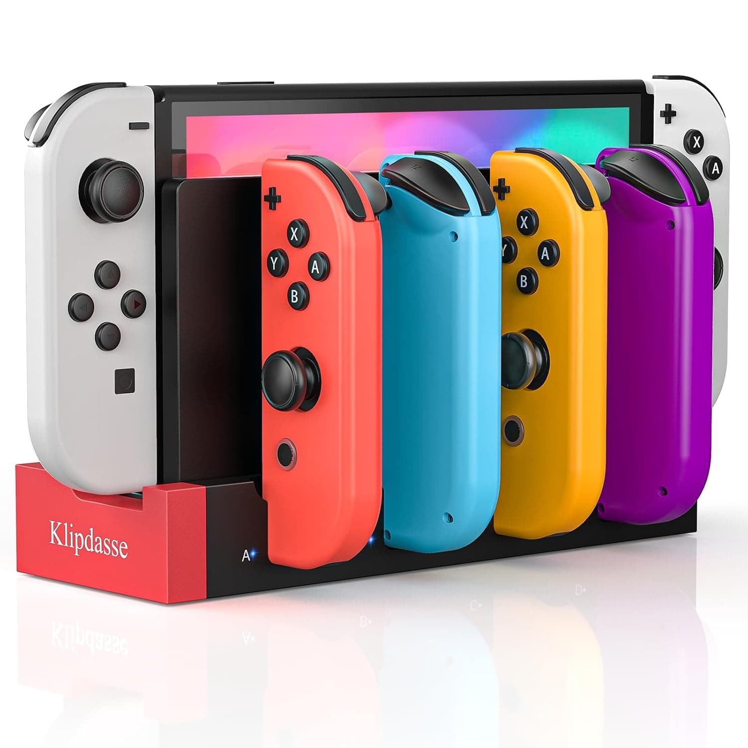 Charging Dock for Nintendo Switch JoyCon, Support 1-4pcs Joy Con | Charger Stand Station with Individual LED Indicator for Nintendo Switch Game Joy-Con