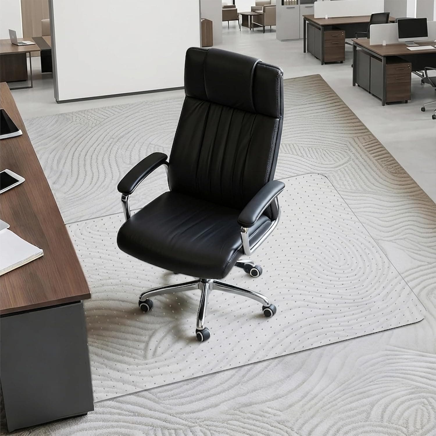 Office Chair Mat for Low-Pile Carpet 30" x 48", Compact Carpet Protector | Clear PVC With Anti-Slip Studs, Compact Size Fits Small Desks & Workstations, Protects Carpet From Daily Chair Wheel Wear