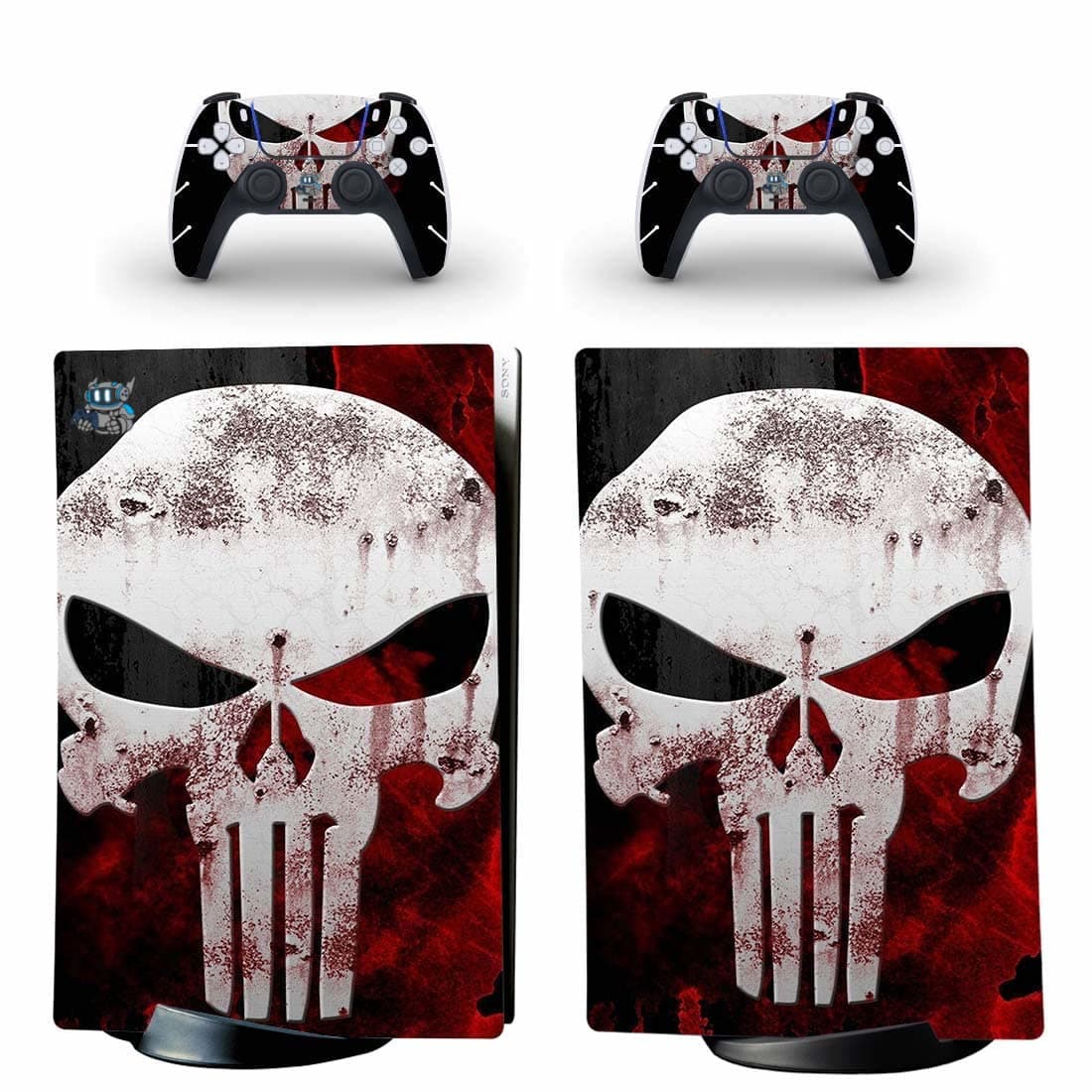 Supreme Skinz Compatible with PlayStation 5 Digital Skin Wrap Vinyl Sticker Decal Console The Punisher Skull - PS5 Digital Console and 2 Controller Skins