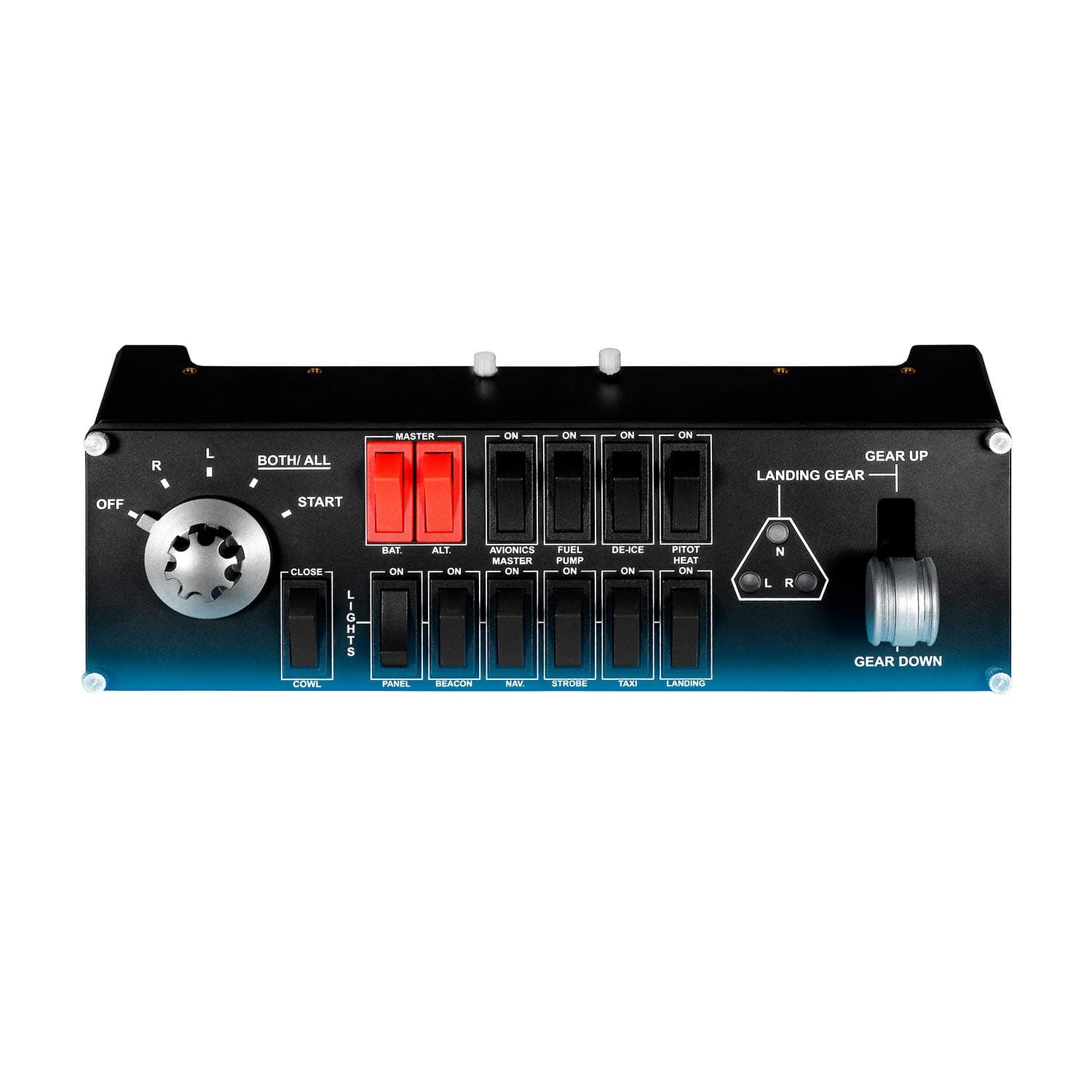 Logitech G Saitek Pro Flight Switch Panel | Professional Simulation Switch Controller, LCD Display, Five-Position Magneto Dial, Realistic Gear Control, USB, PC - Black