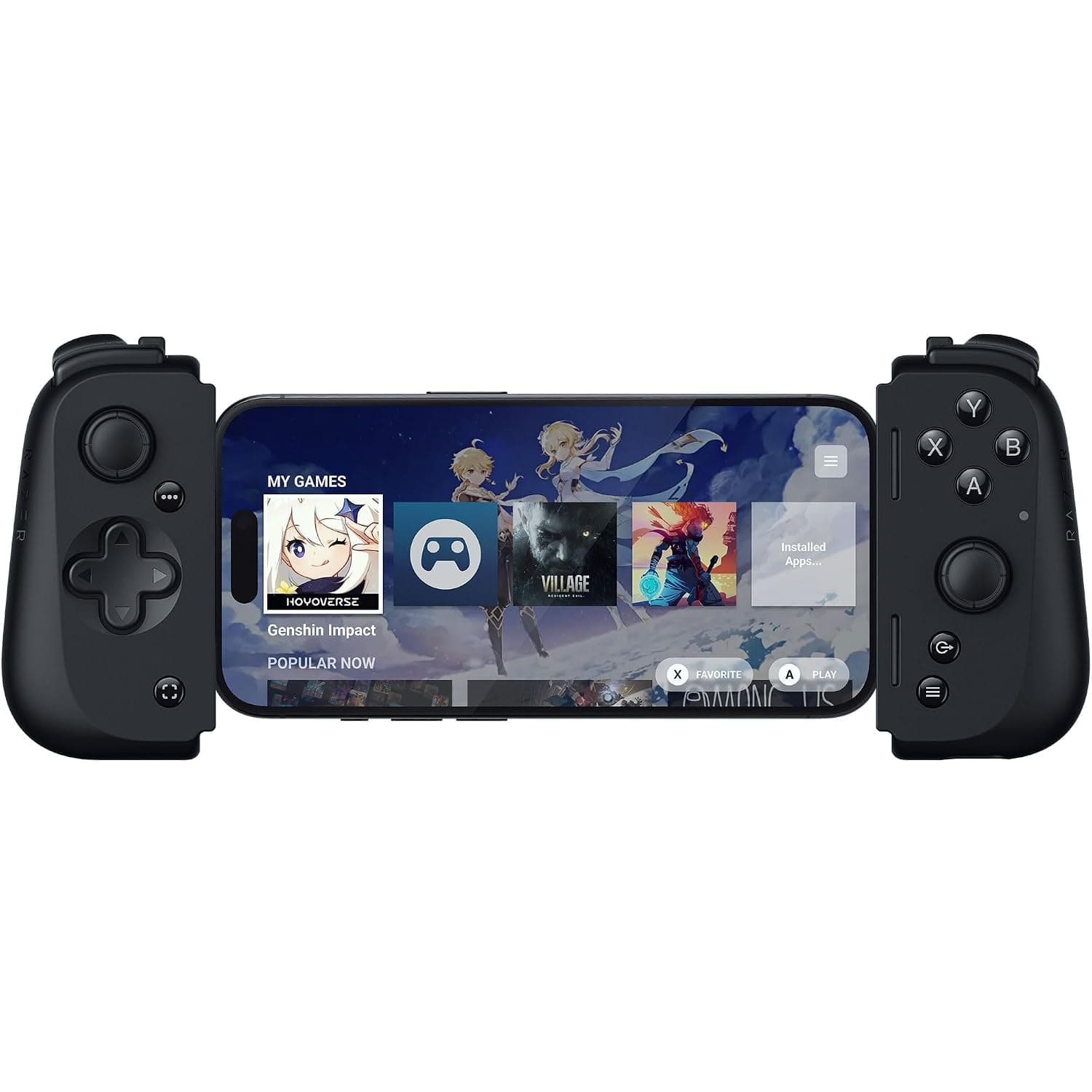 Razer Kishi V2 - USB-C Mobile Gaming Controller for iPhone and Android (Mecha-Tactile Action Buttons, D-Pad, Analog Sticks, 3,5mm Audio Jack, Low-Latency, RGB) Black