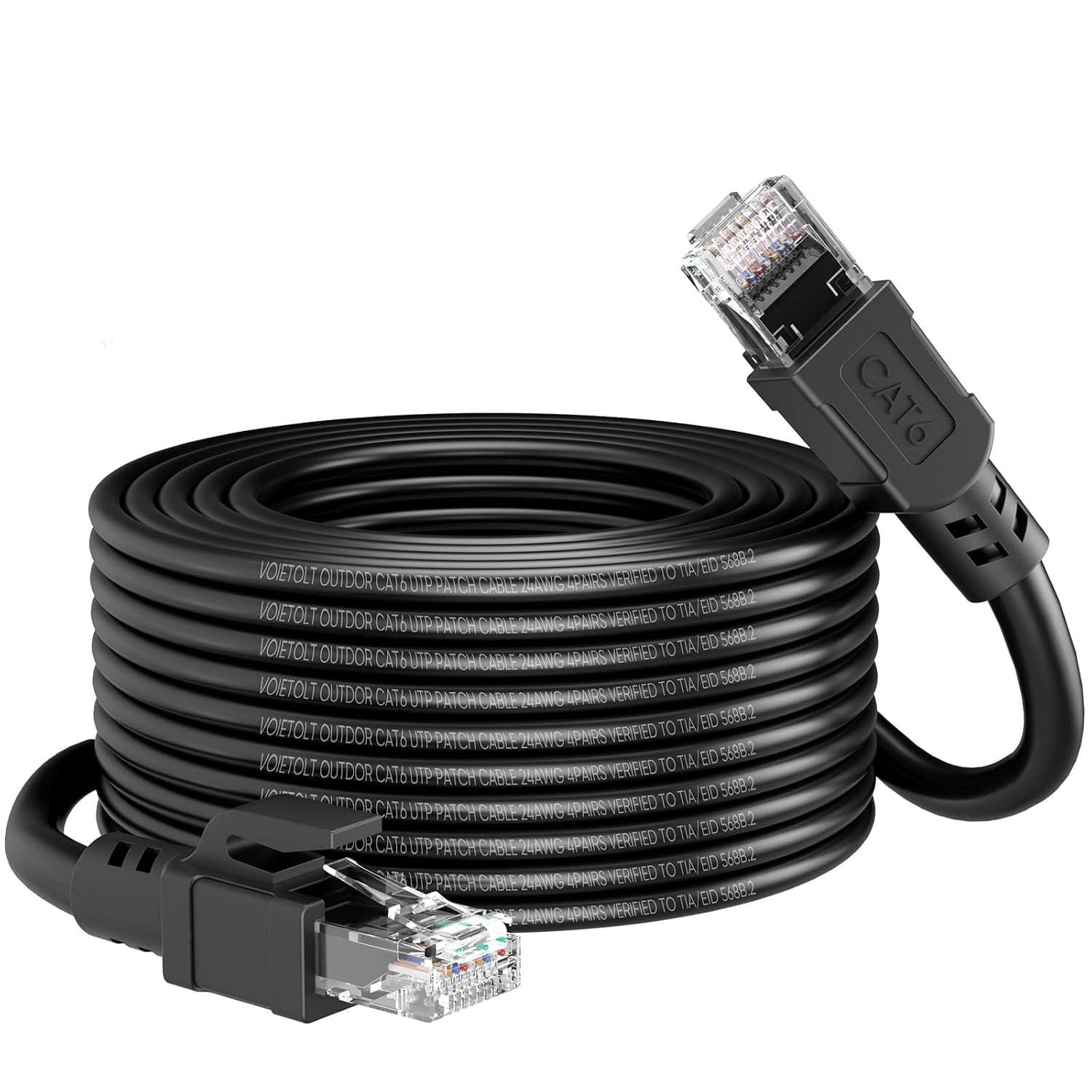 VOIETOLT Cat6 Ethernet Cable 3 meter, Outdoor Water Resistant Internet Cable, Direct Burial High-Speed Gigabit 10Gbps 550MHz/s Lan Network Cable Cord
