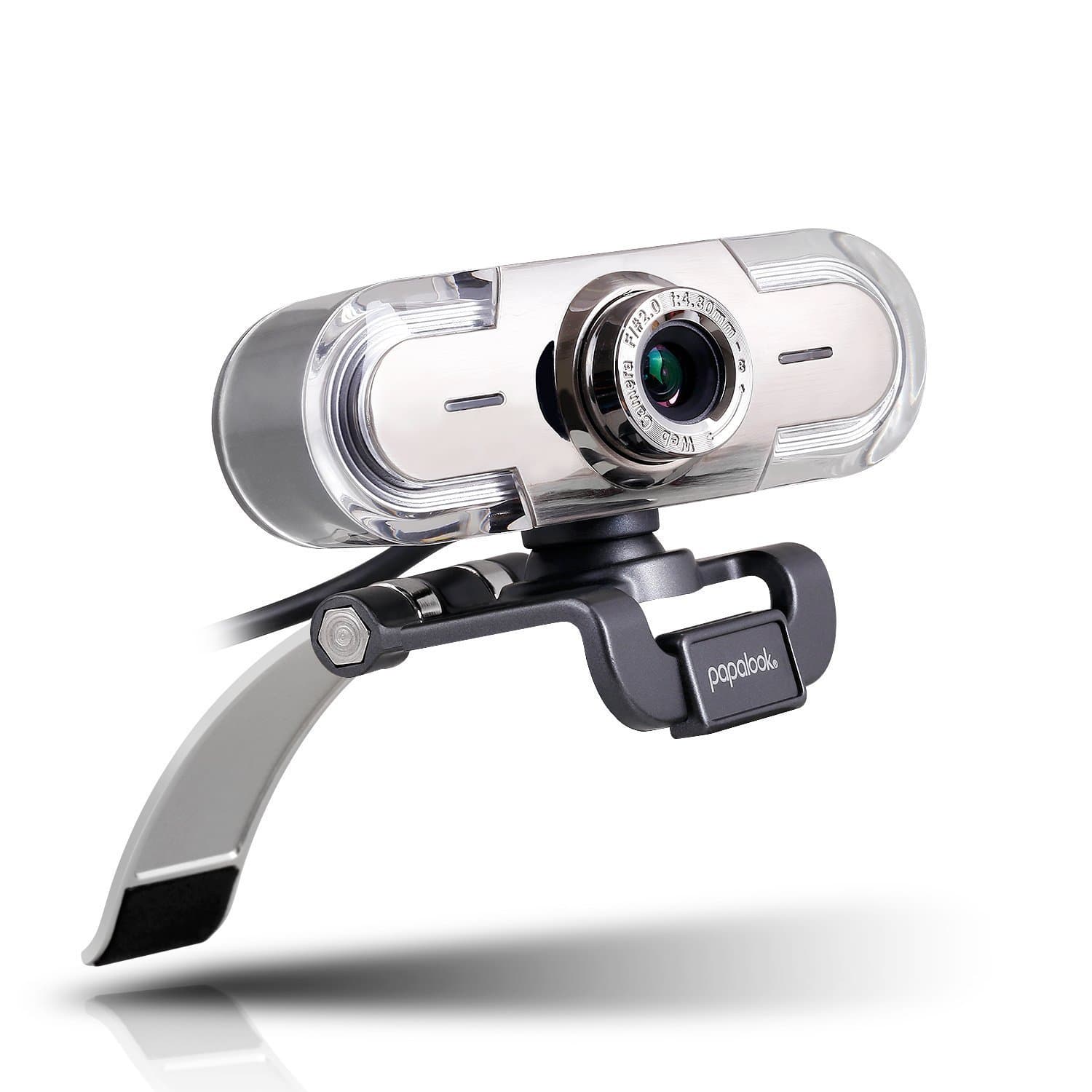 Full HD 1080P Webcam, papalook PA452 PC Computer Camera with Colorful LED Lights, built-in MIC for Video Calling and Recording on Skype, MSN, Windows Live Messenger and Yahoo
