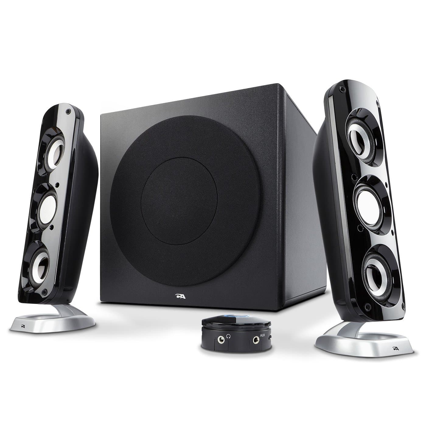 Cyber Acoustics CA-3908 2.1 Stereo Speaker System with 6.5" Subwoofer and Control Pod - Computer and Home Audio Set with 3.5mm AUX Input for Cellphone, Tablet, Desktop, Laptop, or Gaming