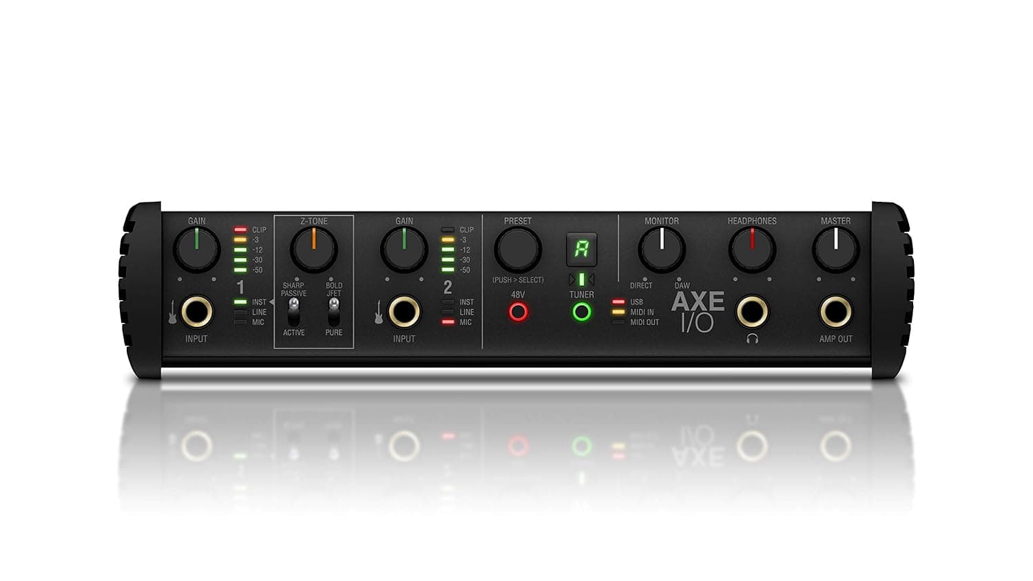 IK Multimedia AXE I/O - Premium 2 Input / 5 Output Audio Interface, Guitar Sound Modeling, 117 dB Dynamic Range, 3 Hz Frequency Response, Powerful Applications Included, Black