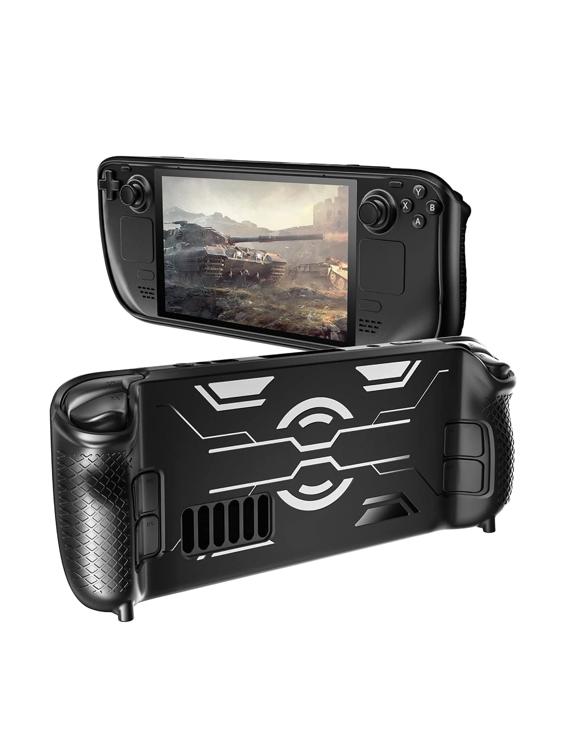 UPTOHIGH Steam Deck Case, Protective Case for Steam Deck TPU Case with Stand Foot, Protective Cover Case Compatible with Vavle Steam Deck Shock-Absorption, Anti-Slip & Non-Scratch Full Protection