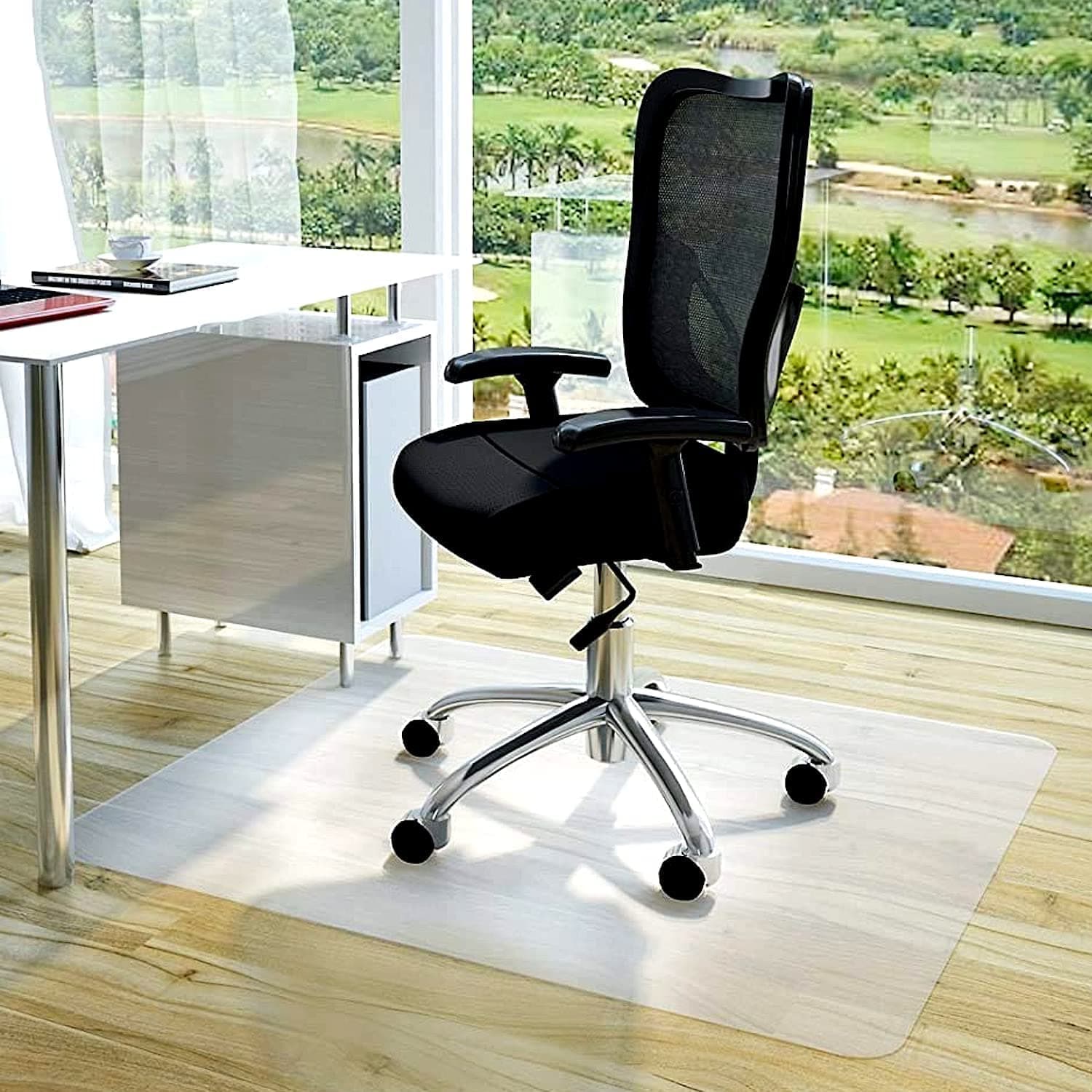 Office Chair Mat for Hard Floors (120 x 150 cm) Non-Slip Floor Protection Underlay Mat - Opaque Scratch Resistant Floor Mat for Laminate, Parquet and Tile Floors