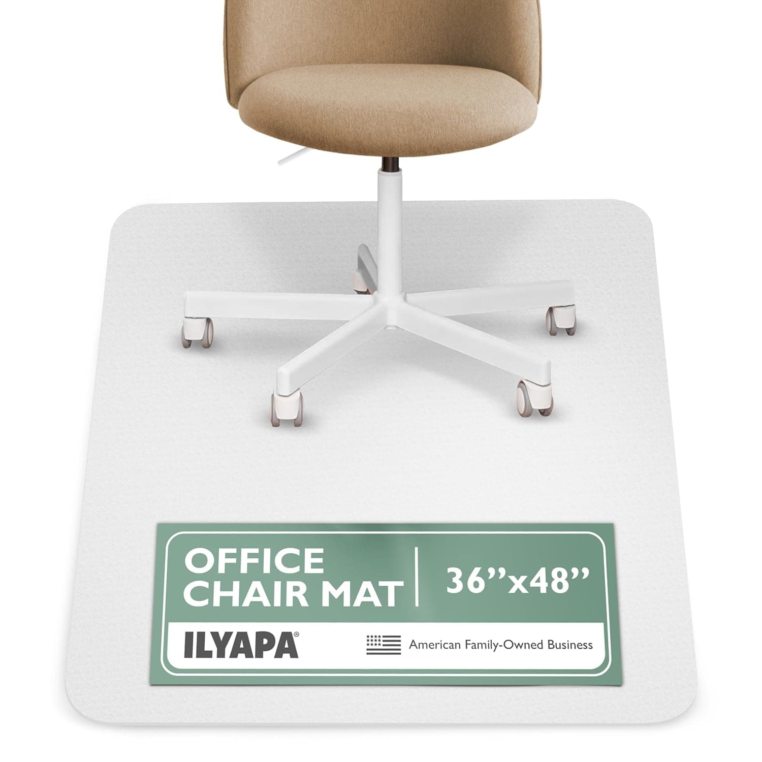 Ilyapa 36 x 48 Inch Office Chair Mat for Hardwood Floors, No Lip | Floor Mat for Desk Chairs