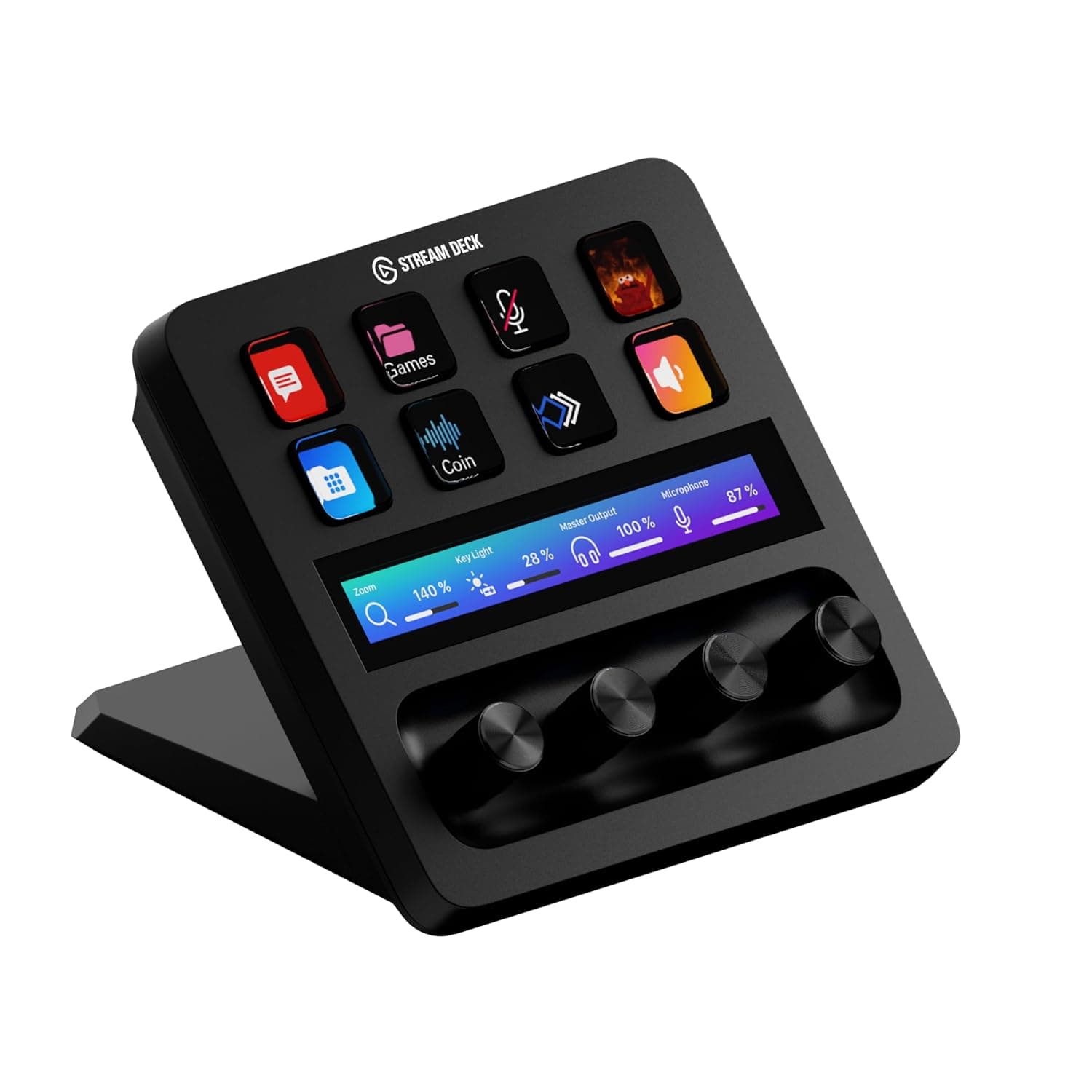 Elgato Stream Deck +, Audio Mixer and Studio Controller | LCD keys, dials and touch strip, Multi actions and smart profiles, Unlocks Wave Link mixing, Works with Mac and PC