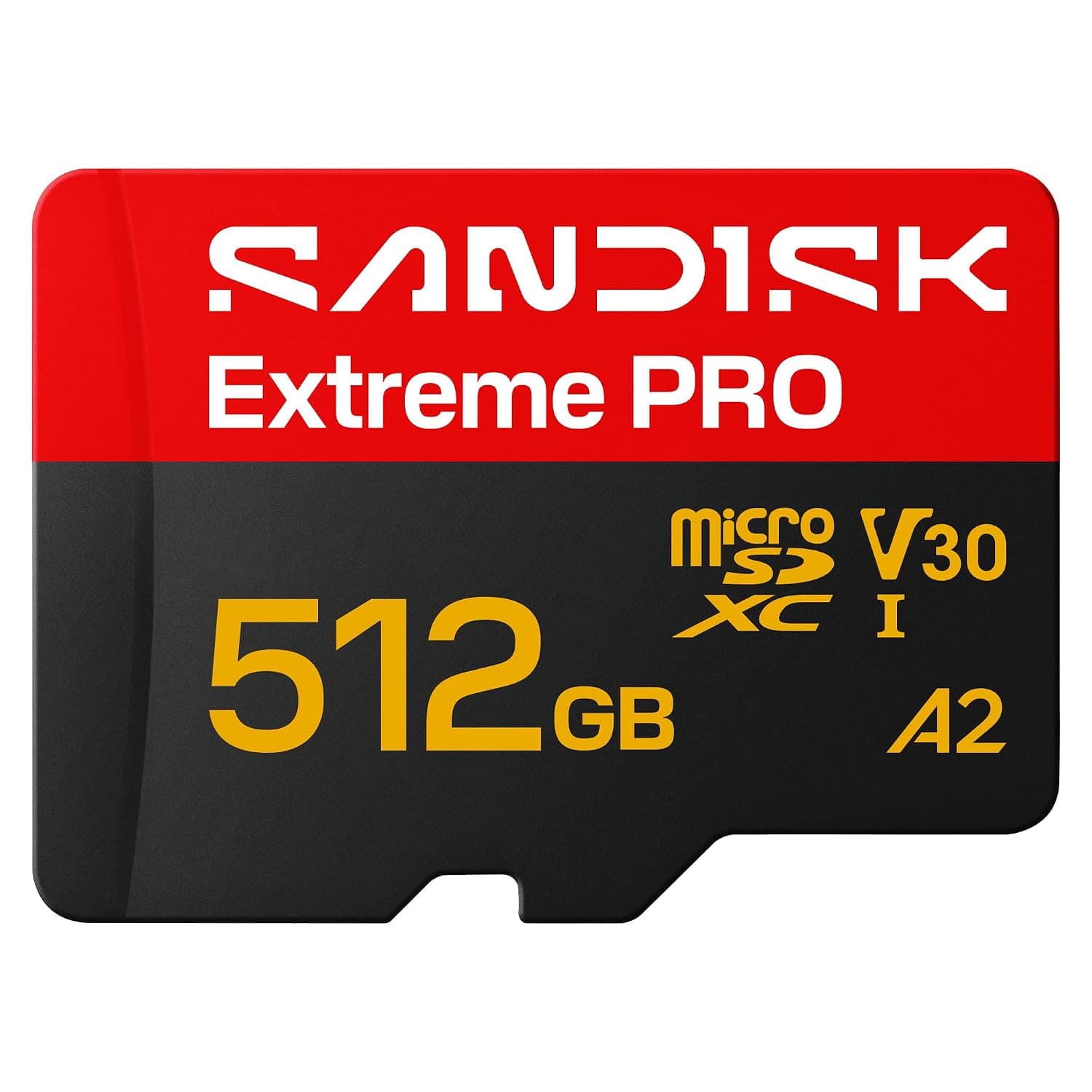 SANDISK Extreme PRO microSD + Adapter 512GB, Up to 250MB/s Read Speeds | UHS-I, V30, 5K, 4K UHD, U3, C10, A2, Ideal for Action Cams, Drones, Android Devices, Laptops, Up to 170MB/s Write speeds