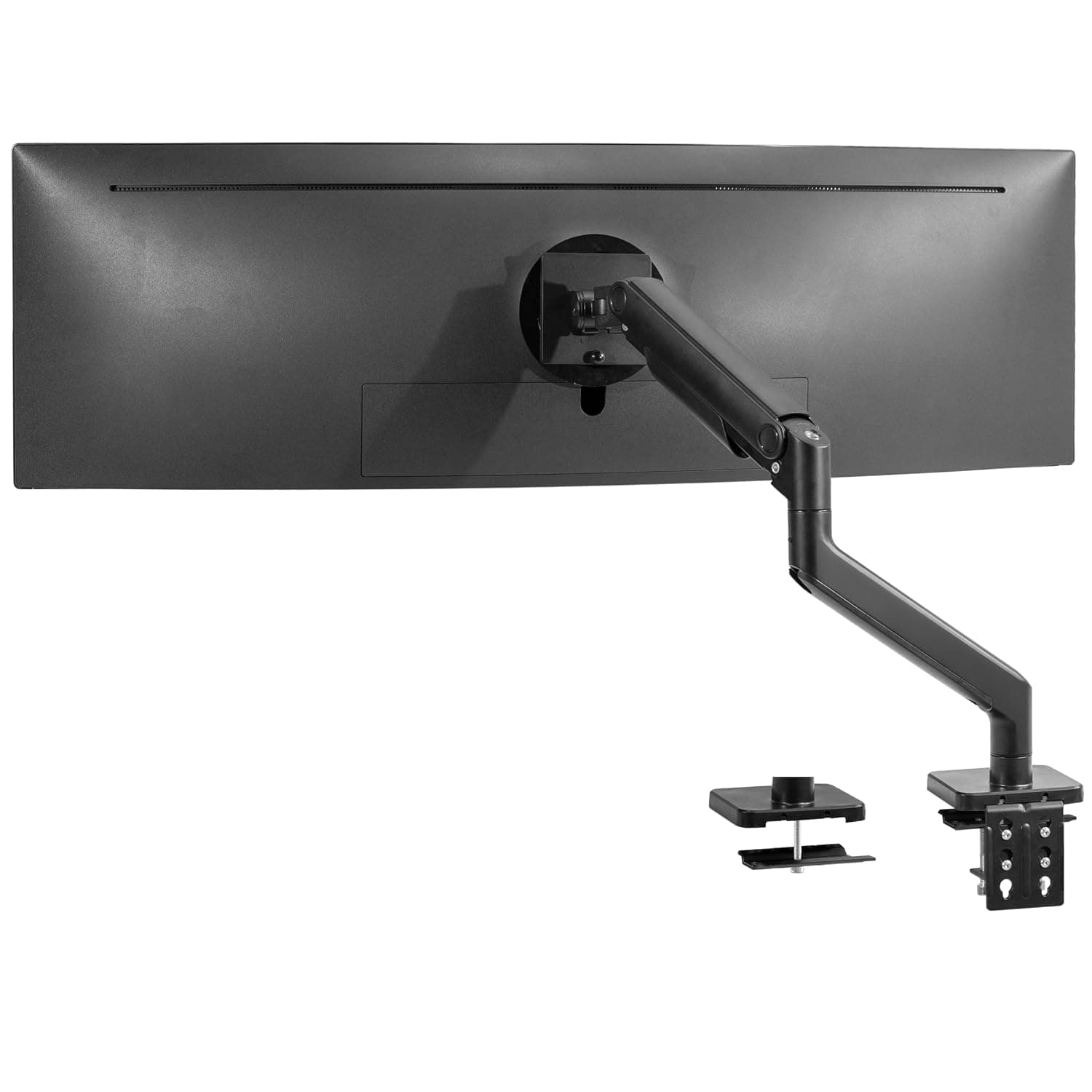 VIVO Premium Aluminum Single Gaming Monitor Arm for Ultrawide Screens up to 49 inches and 20kg, Heavy Duty Desk Mount Stand, Pneumatic Height, Max VESA 100x100, Black, STAND-V100E