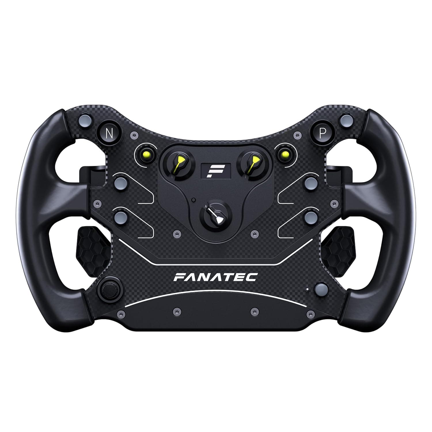 Fanatec Sim Racing CSL Steering Wheel GT3 – Overmolded Grips, Custom Magnetic Shifters, Dual Analog Paddles, OLED Display, QR2 Lite Wheel-Side Preinstalled – PC, Xbox | Molded Handles, Magnetic Shift Flippers, Two Analog Paddles, OLED Display, QR2 Lite Wheel-Side Preinstalled