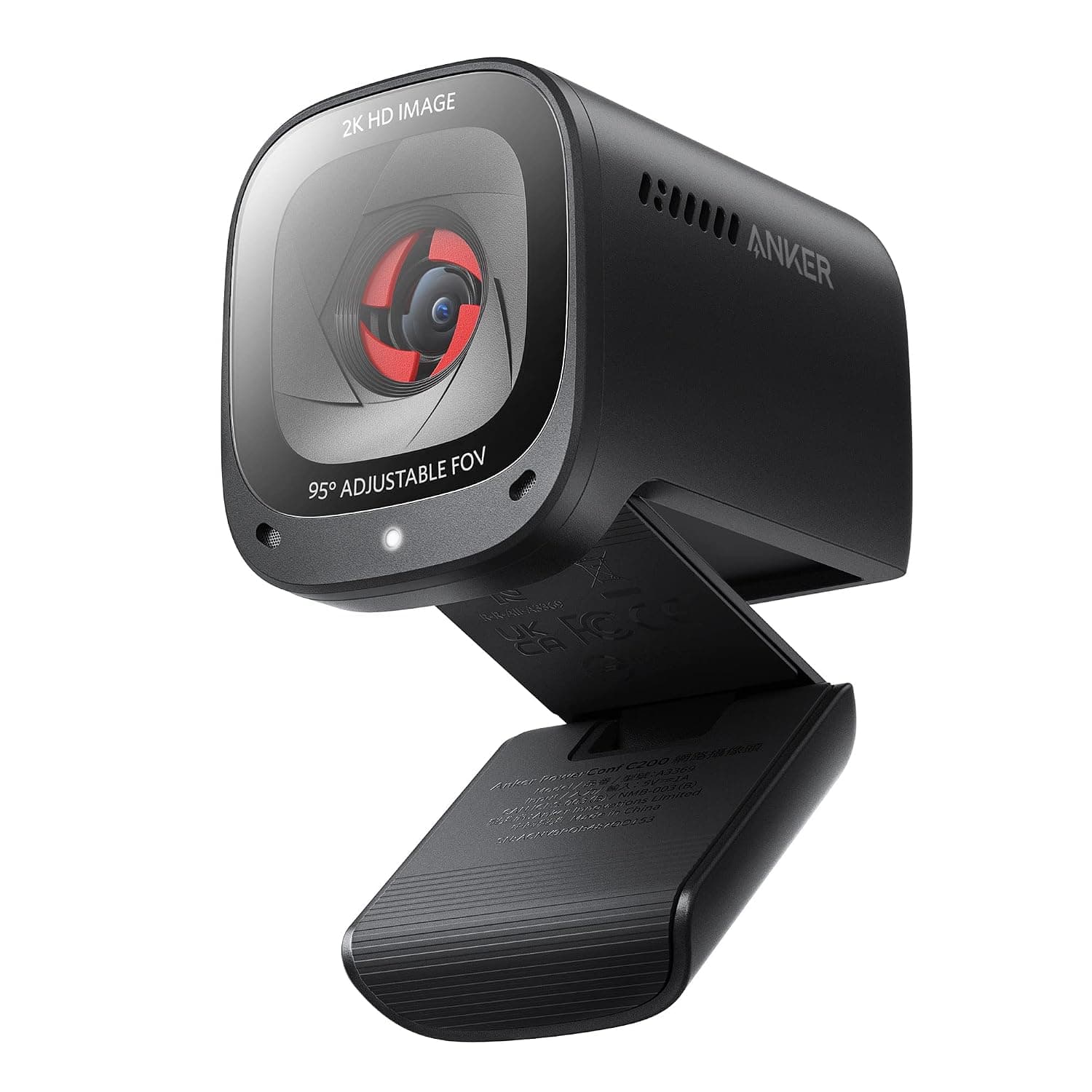 Anker PowerConf C200 2K USB Webcam, Webcam for Laptops, Noise Cancelling Microphones and AI Integrated Camera Cover (Refurbished)