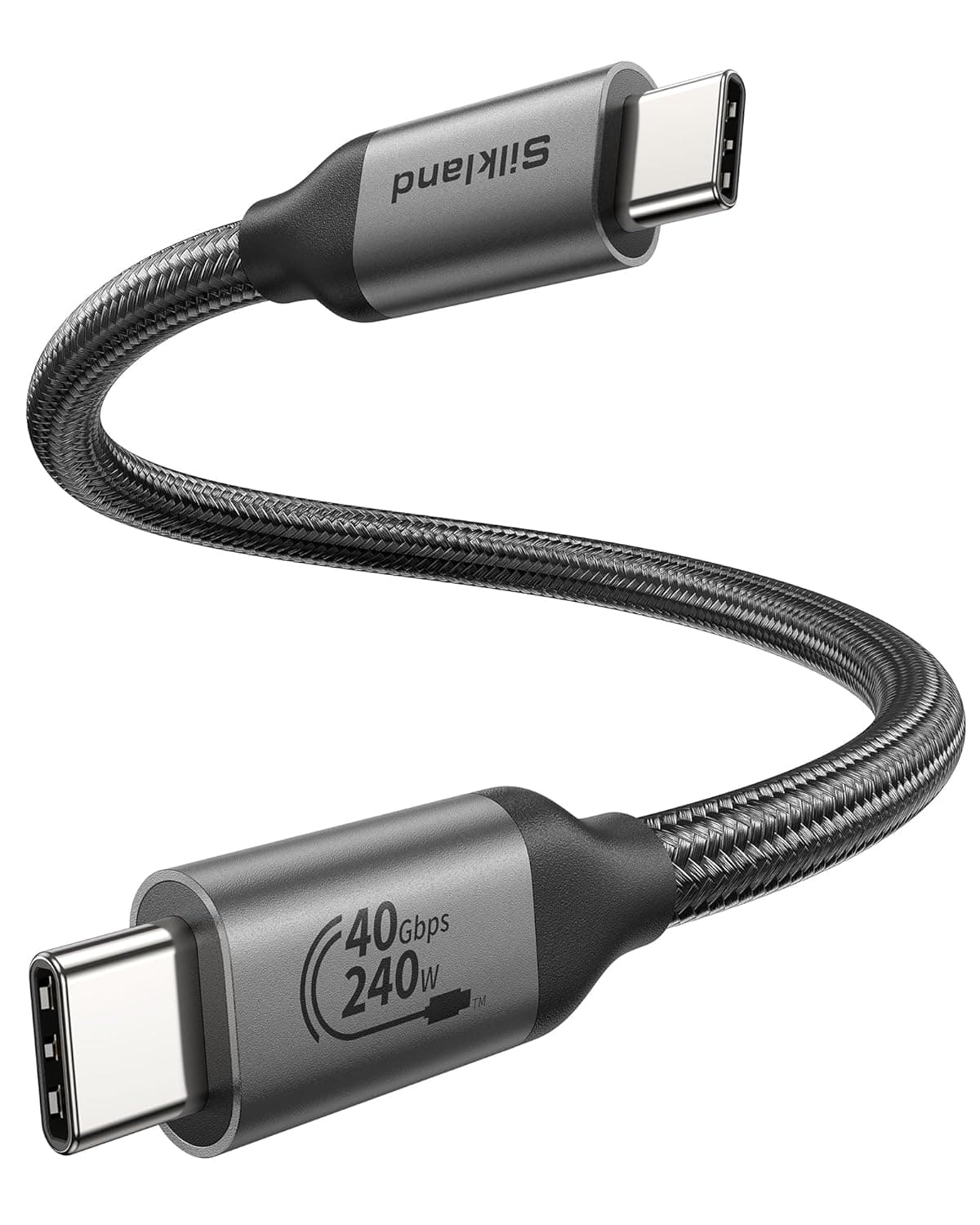 Silkland USB4 Cable for Thunderbolt 4/3 Cable USB-IF Certified 30CM 40Gbps | USB-C Display/Video/Monitor Cable [8K/6K/5K@60Hz 4K@144Hz], 240W PD3.1 for MacBook Pro, PSSD, Display, Docking, Monitor