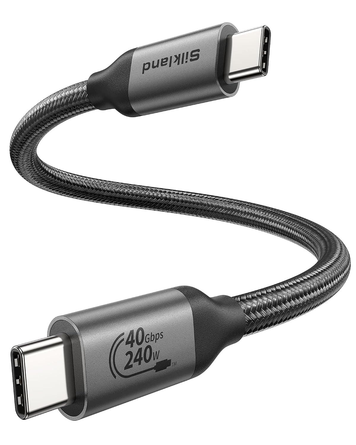 Silkland USB4 Cable for Thunderbolt 4/3 Cable USB-IF Certified 30CM 40Gbps | USB-C Display/Video/Monitor Cable [8K/6K/5K@60Hz 4K@144Hz], 240W PD3.1 for MacBook Pro, PSSD, Display, Docking, Monitor