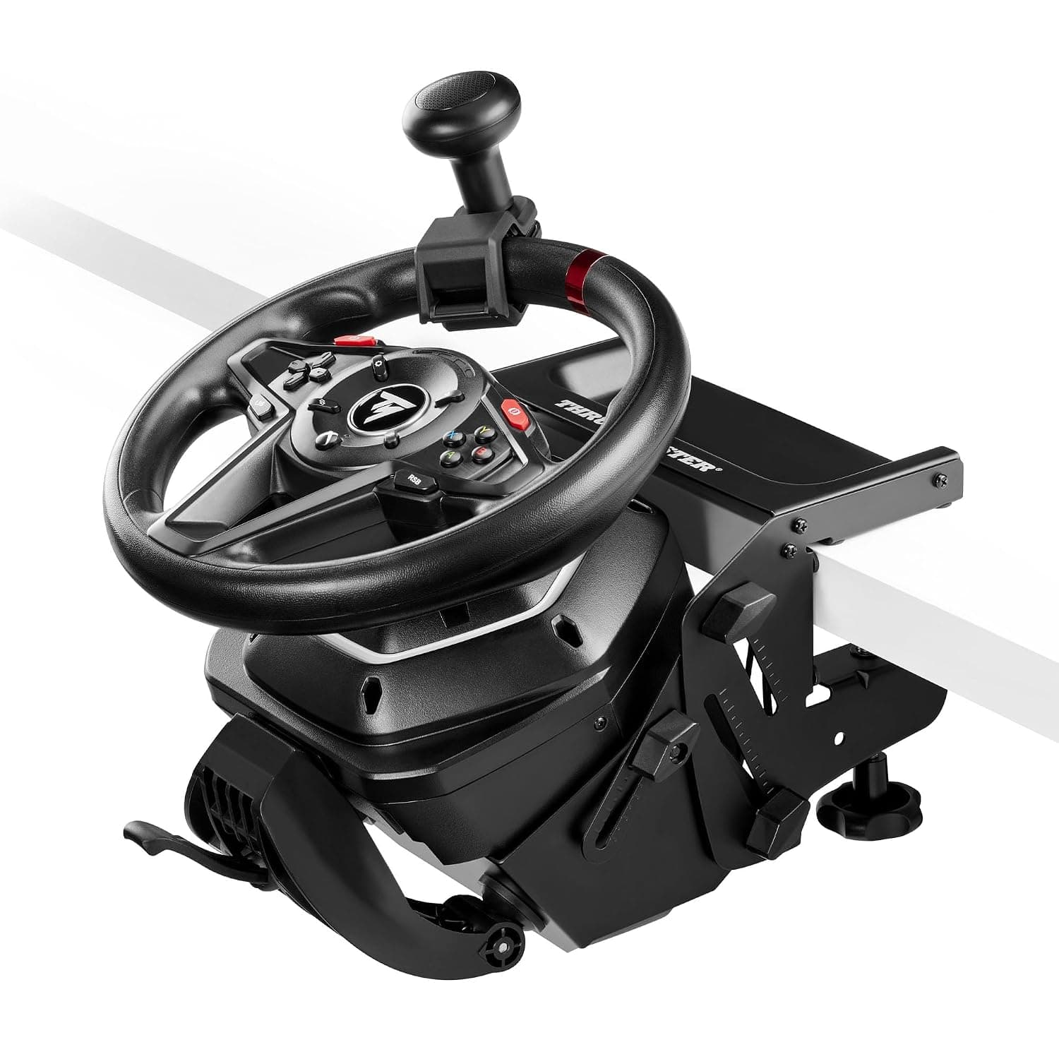 Thrustmaster T128 SimTask Pack – Essential Accessories for T128 Racing Wheel, Compatible with Xbox Series X|S, Xbox One, and PC | Force-feedback base, T2PM pedals, steering kit, 900-degree rotation, metal flat-mount clamp, 3-axis height adjustment