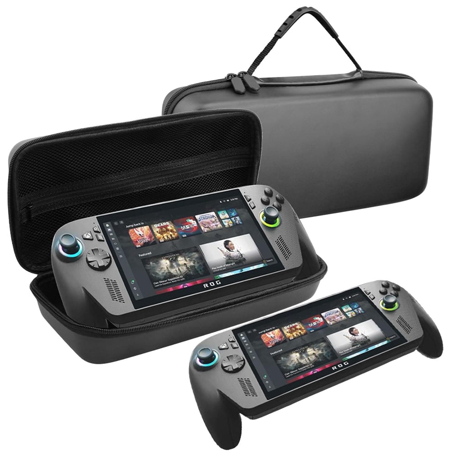 JYGamhanbil Travel Carrying Case Bag for ROG Xbox Ally X Gaming Handheld | EVA Hard Shell Cover with Card Slot & Mesh Pocket for ROG Xbox Ally Display Console Power Cord,Accessories