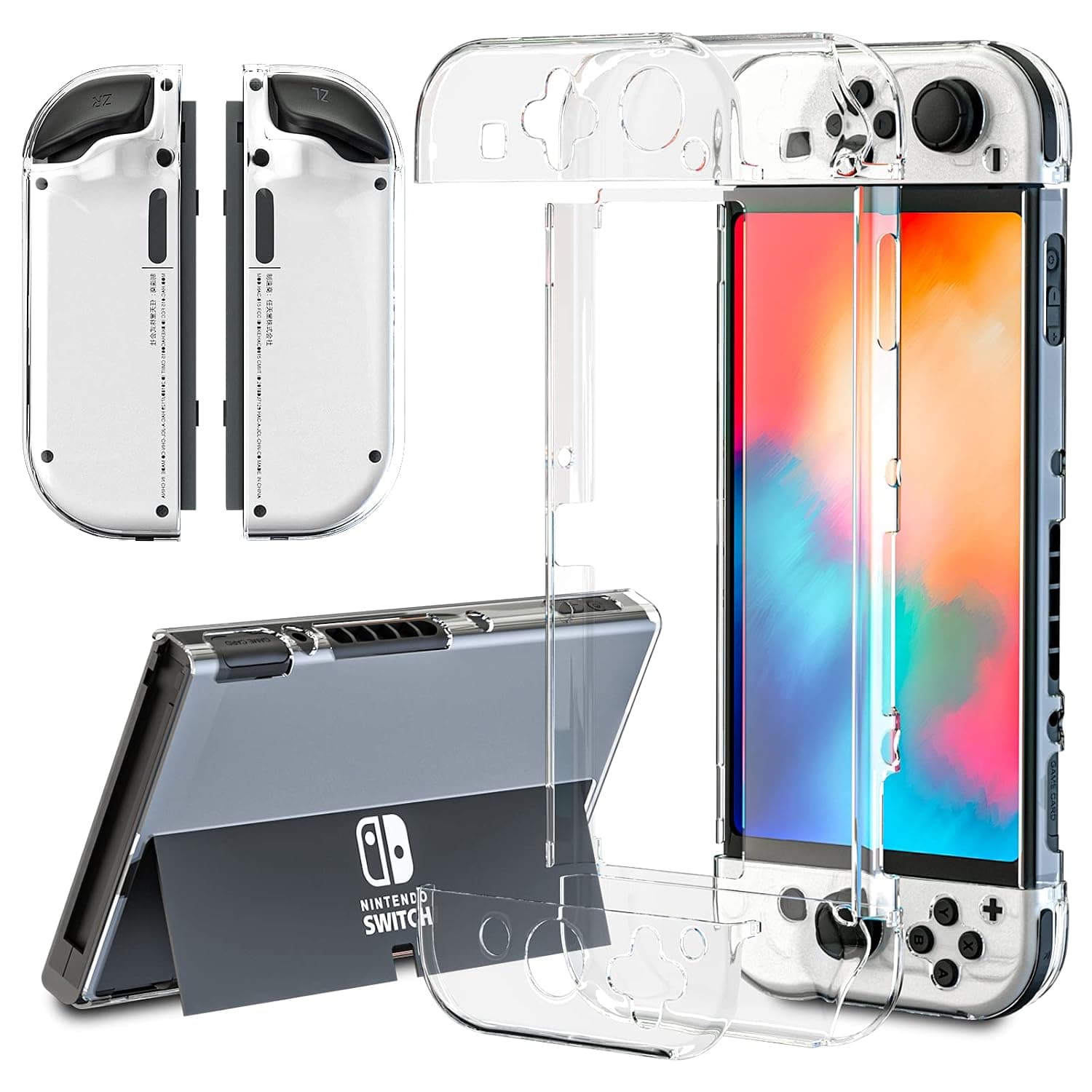 Upgraded Switch OLED Clear Case, Switch OLED Protective Case, Switch OLED Hard Case - Switch OLED Accessories