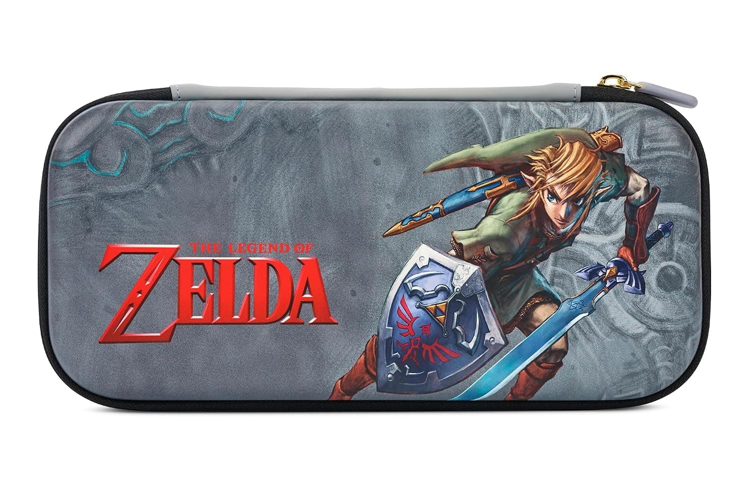 PowerA Slim Case for Nintendo Switch, Switch Lite & OLED Model, Protective Pouch with 10 Game Cards Storage and Built-in Play Stand, Official: Zelda; Intrepid Link