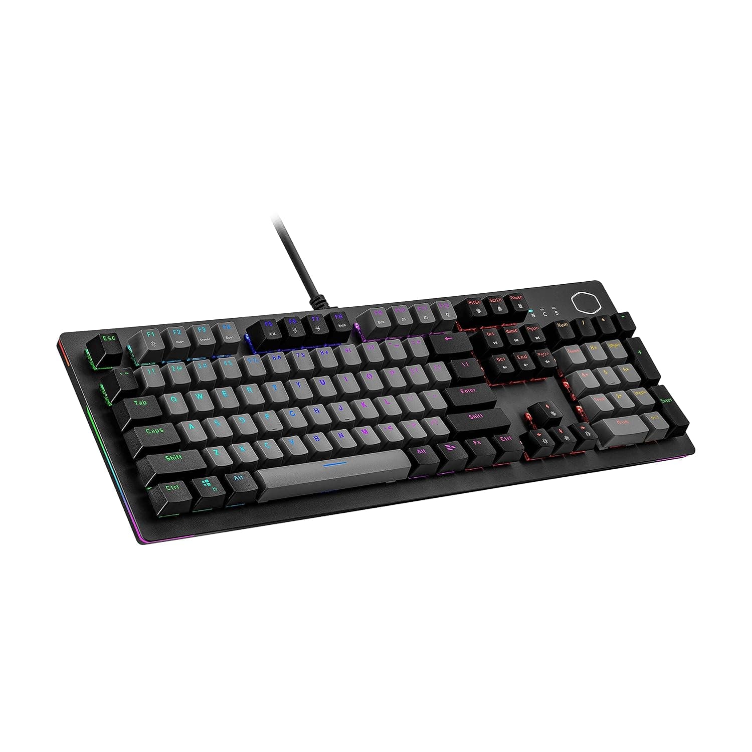 Cooler Master CK352 Mechanical Gaming Keyboard (US Layout) - Red Switches, Per-key RGB Backlighting & Lightbars - Full-Sized, Wired, Customisable keycaps, QWERTY