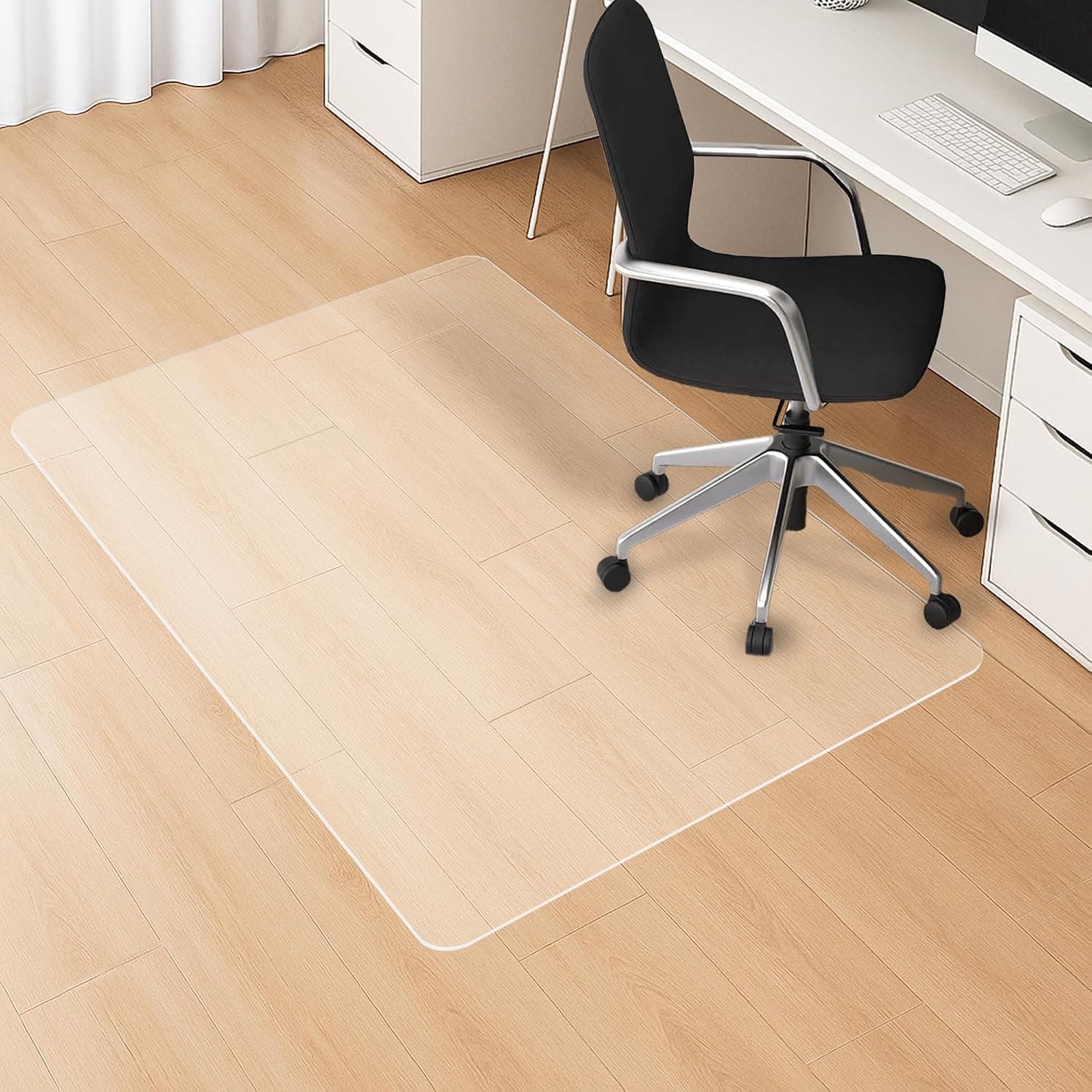 HOMEK Office Chair Mat for Hardwood Floor | 75×120cm Clear Floor Protector Mat for Office Chair, Desk Chair Mat for Hard Floors, Easy Glide for Chairs